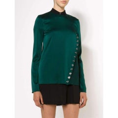 Mugler Forest Green Eyelet Detail Blouse