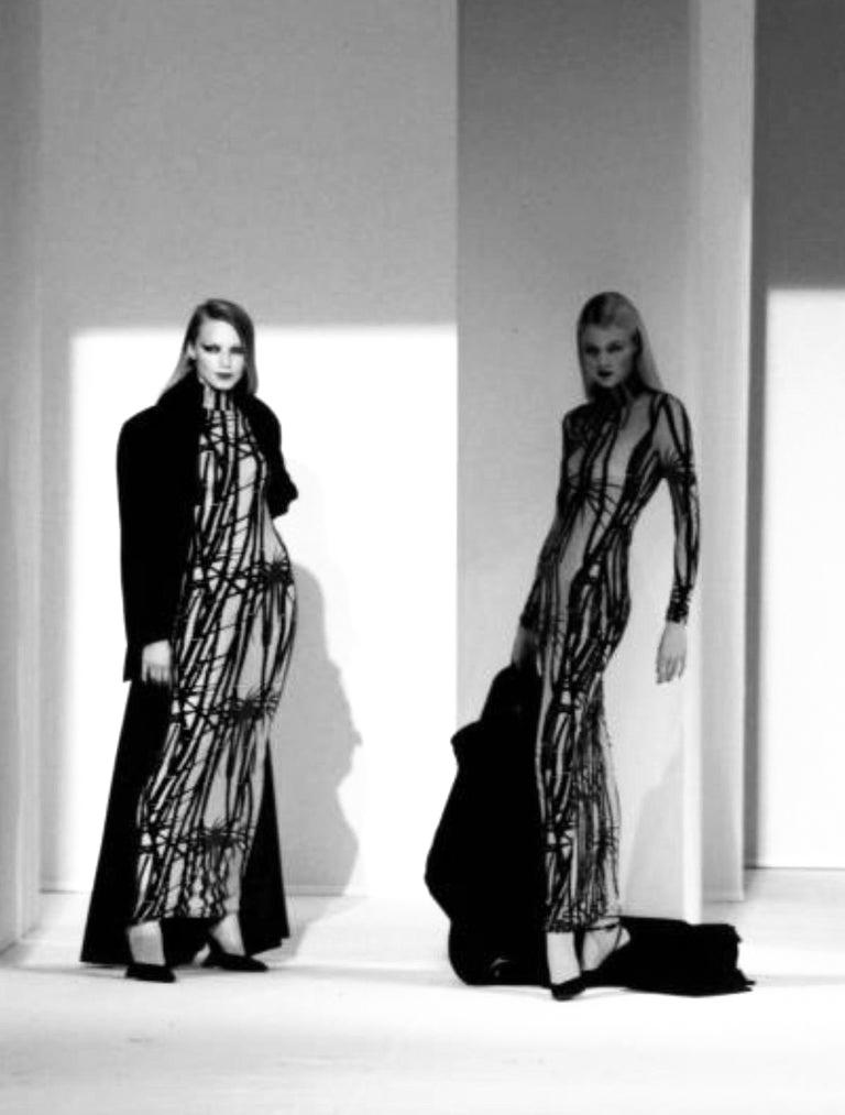 mugler sheer dress Mugler Sheer panel stud mini dress