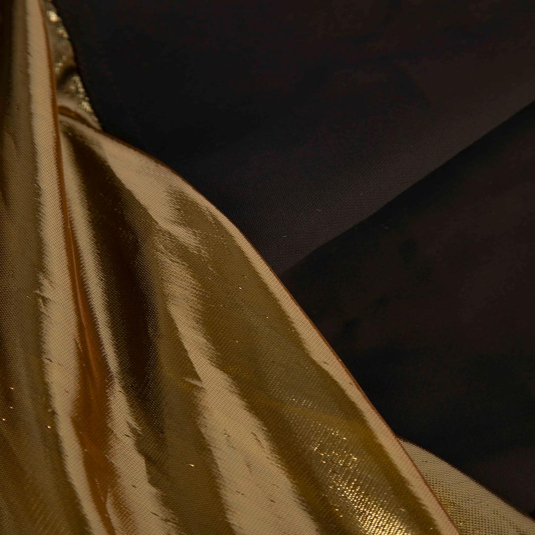 Mugler Gold & Black Silk Sheer Strapless Dress Size S In Good Condition In London, GB