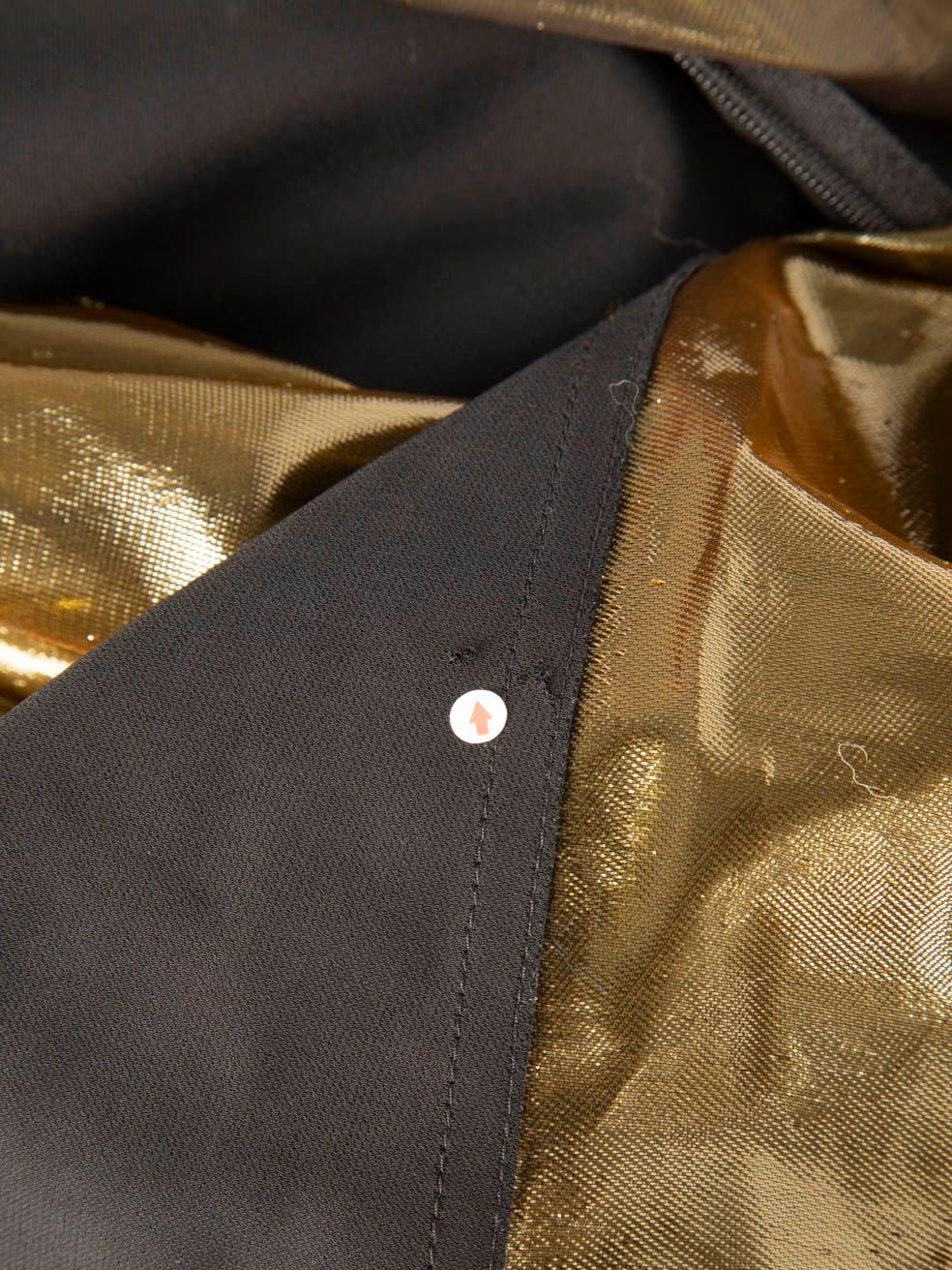 Mugler Gold & Black Silk Sheer Strapless Dress Size S 1