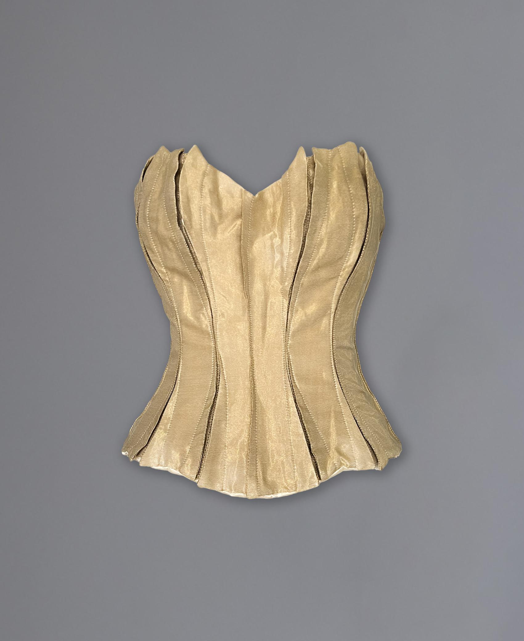 MUGLER - Corsage sculptural en métal doré Excellent état - En vente à Berlin, BE