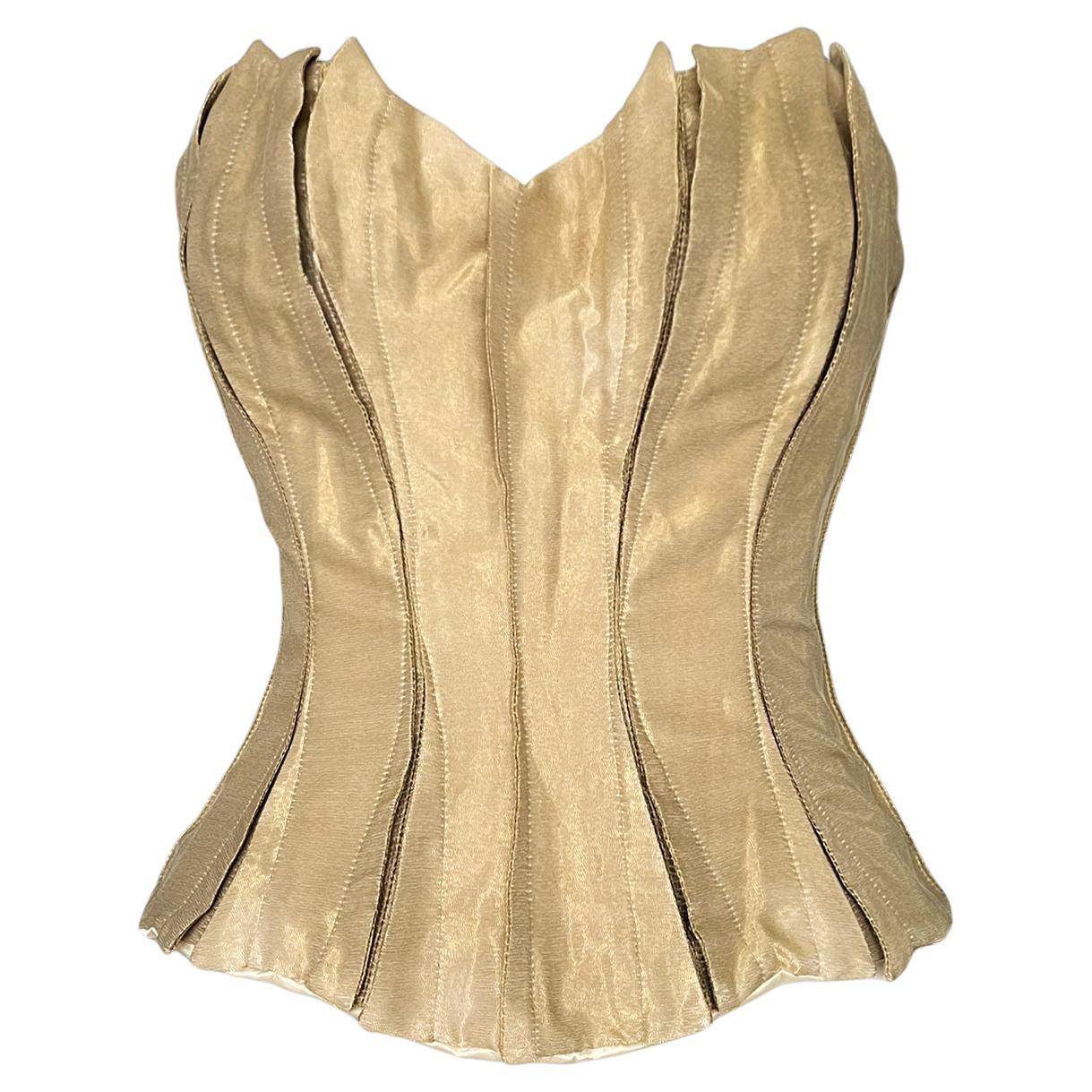 Mugler Corpetto scultoreo metallizzato oro