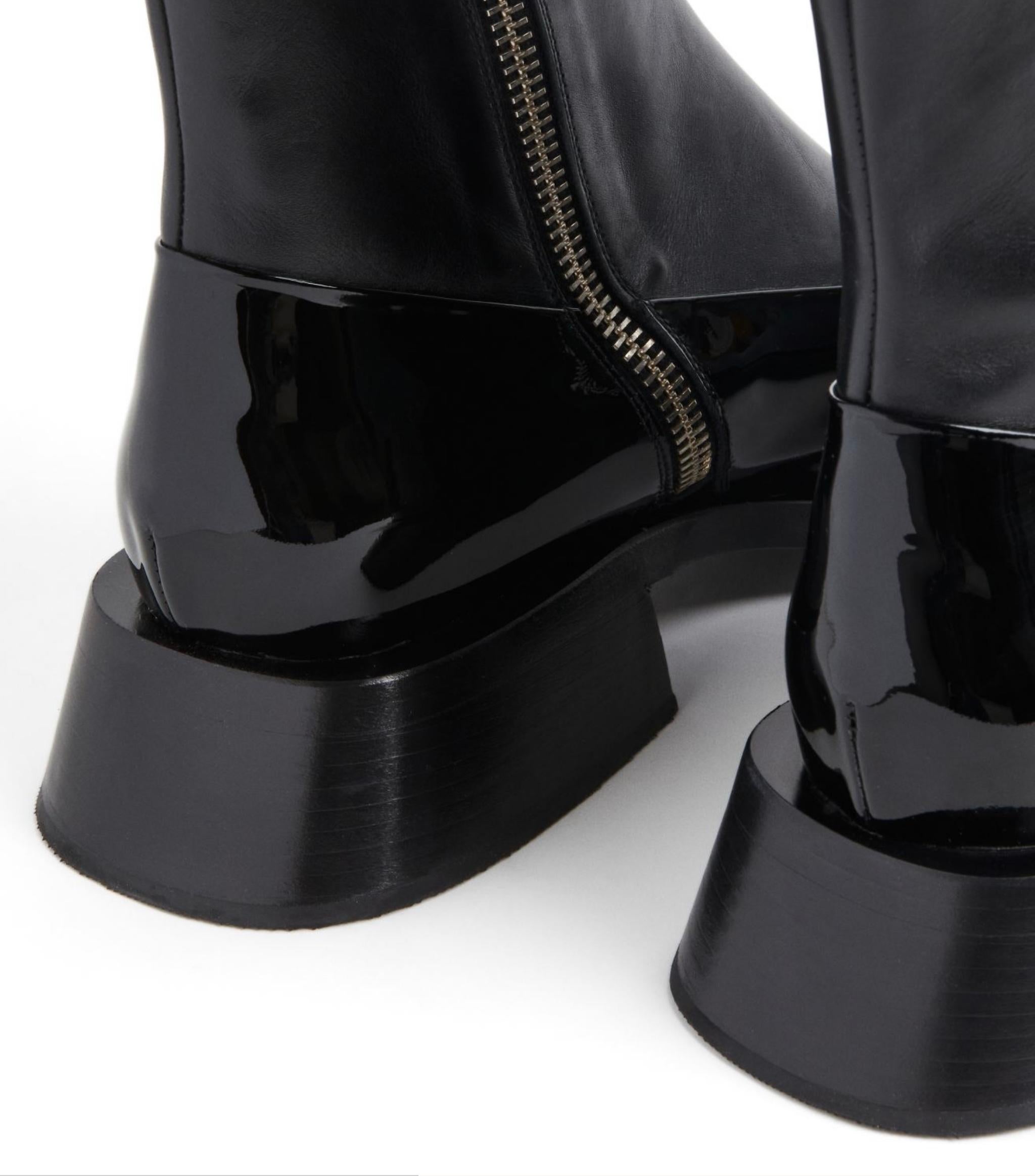 Black Mugler H&M Leather ankle boots black size US 8.5 EUR 41 UK 7.5 Limited Edition For Sale