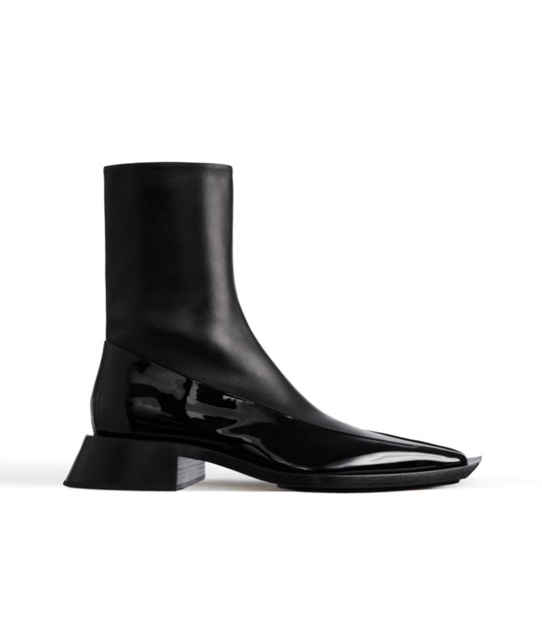 Mugler H&M Leather ankle boots black size US 8.5 EUR 41 UK 7.5 Limited Edition In New Condition For Sale In London, GB
