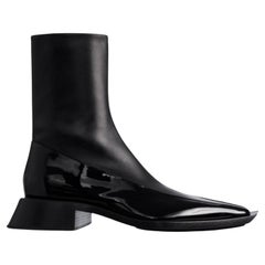 Used Mugler H&M Leather ankle boots black size US 8.5 EUR 41 UK 7.5 Limited Edition