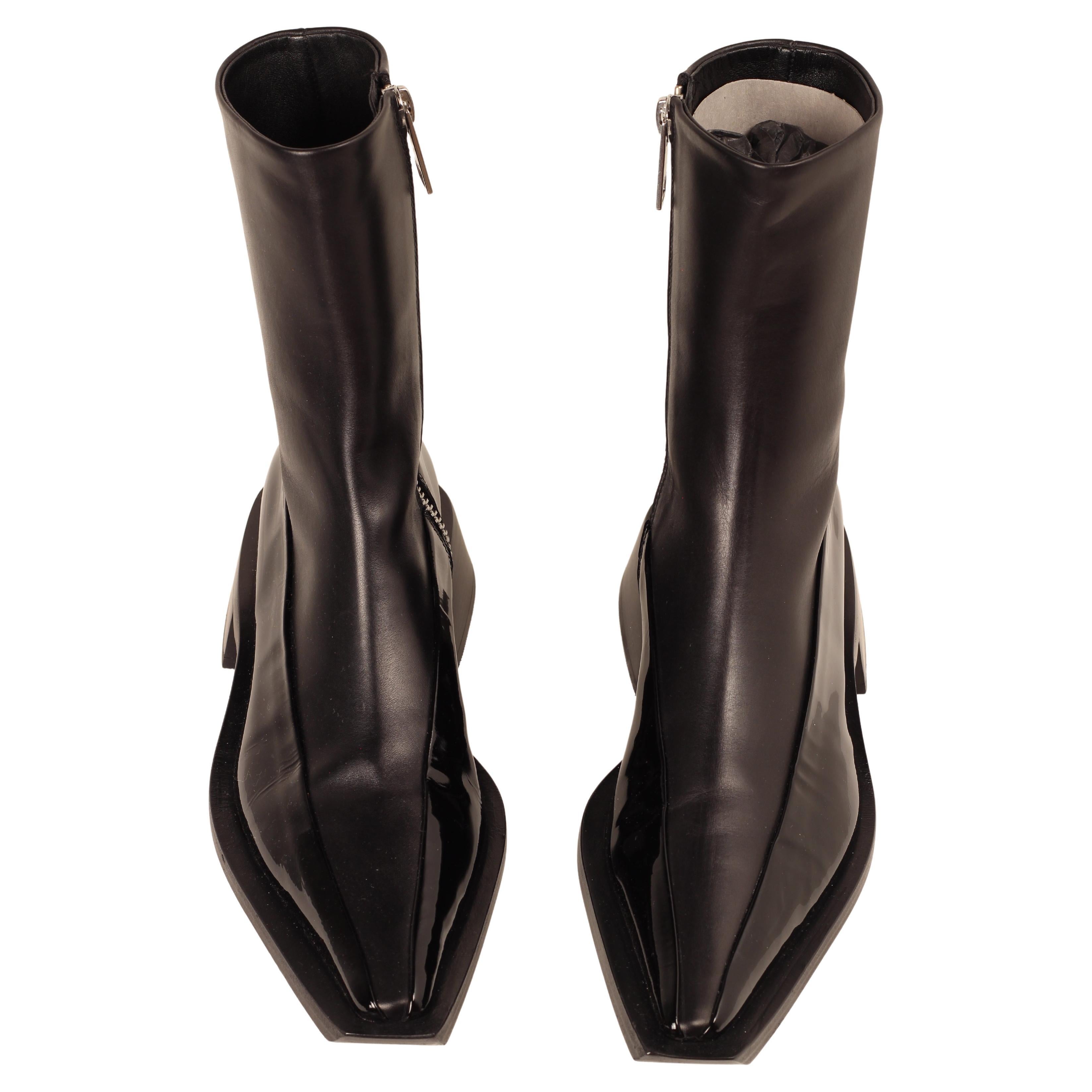 Mugler H&M Leather ankle boots black - US 7 / EU 39 / UK 6 Limited Edition NEW For Sale 6