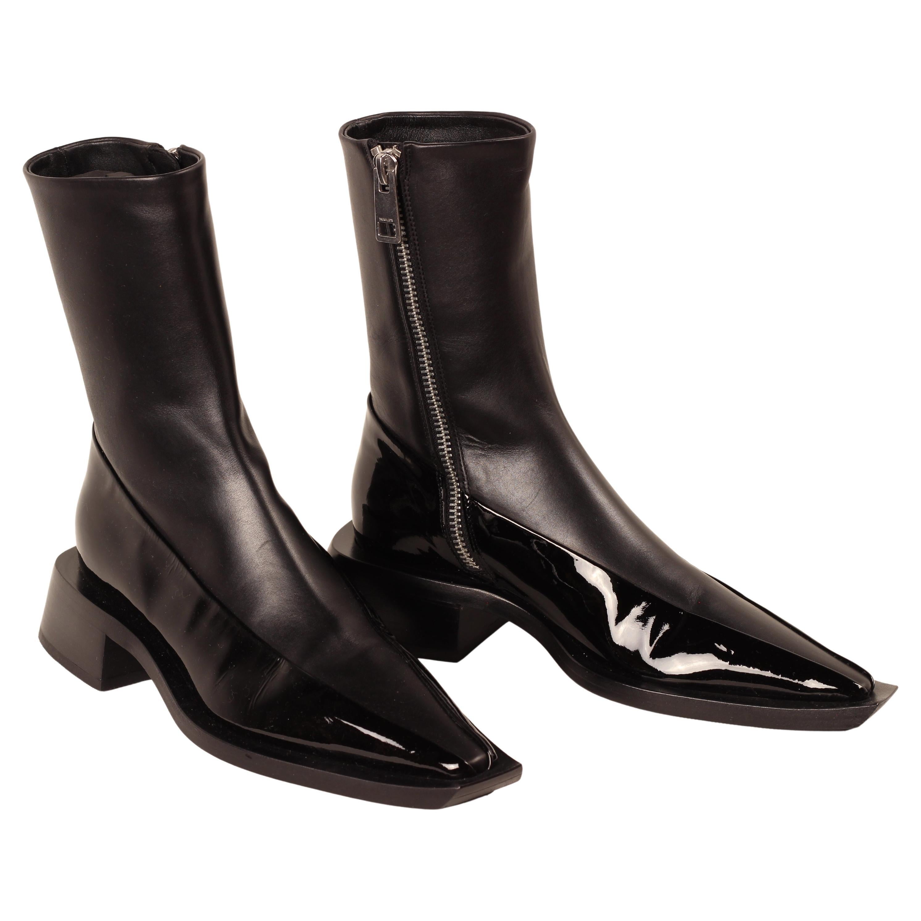 Mugler H&M Leather ankle boots black - US 7 / EU 39 / UK 6 Limited Edition NEW For Sale 7
