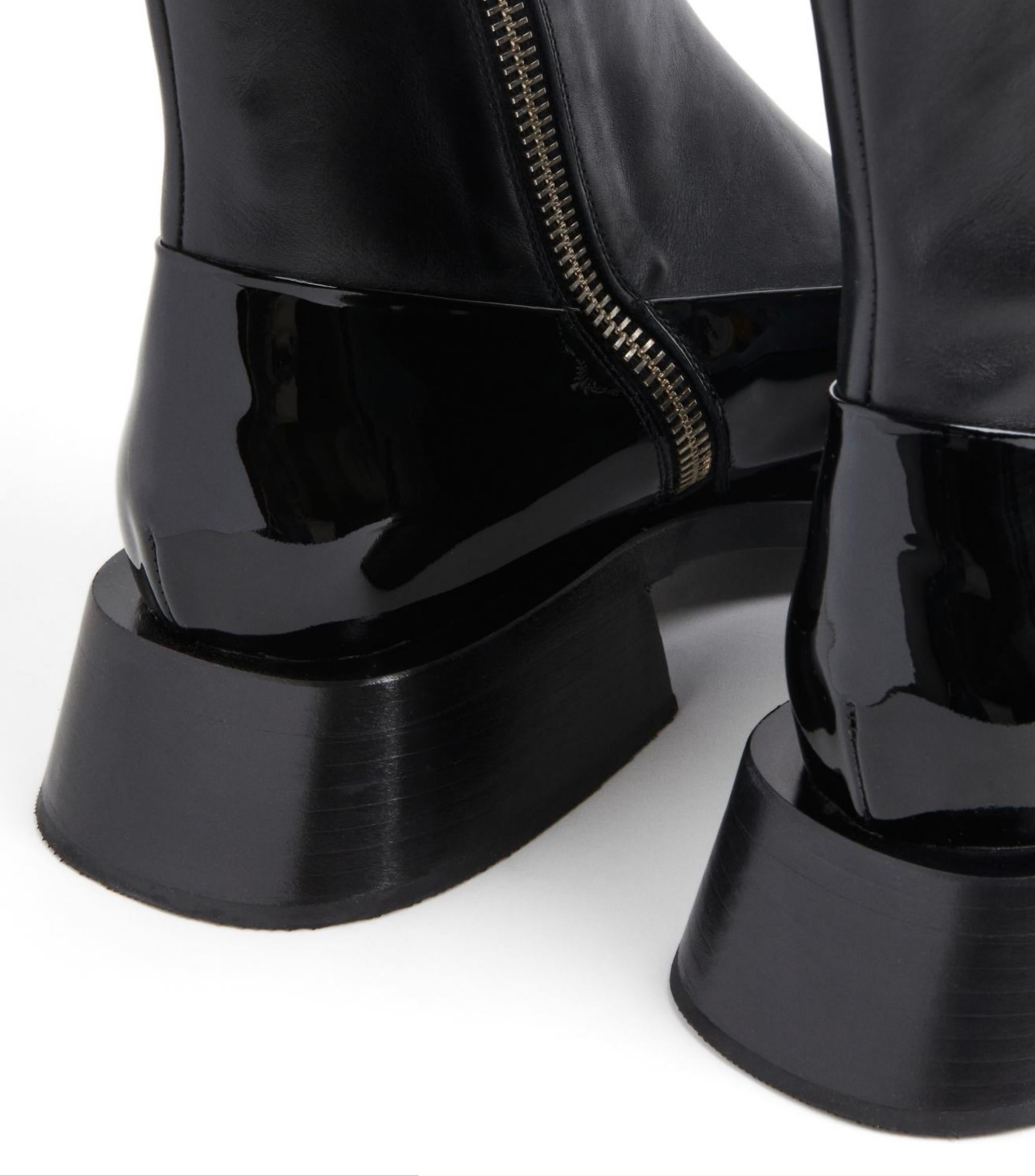 Mugler H&M Leather ankle boots black - US 7 / EU 39 / UK 6 Limited Edition NEW For Sale 12