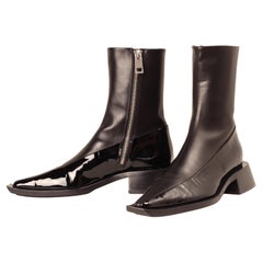 Mugler H&M Leather ankle boots black - US 7 / EU 39 / UK 6 Limited Edition NEW