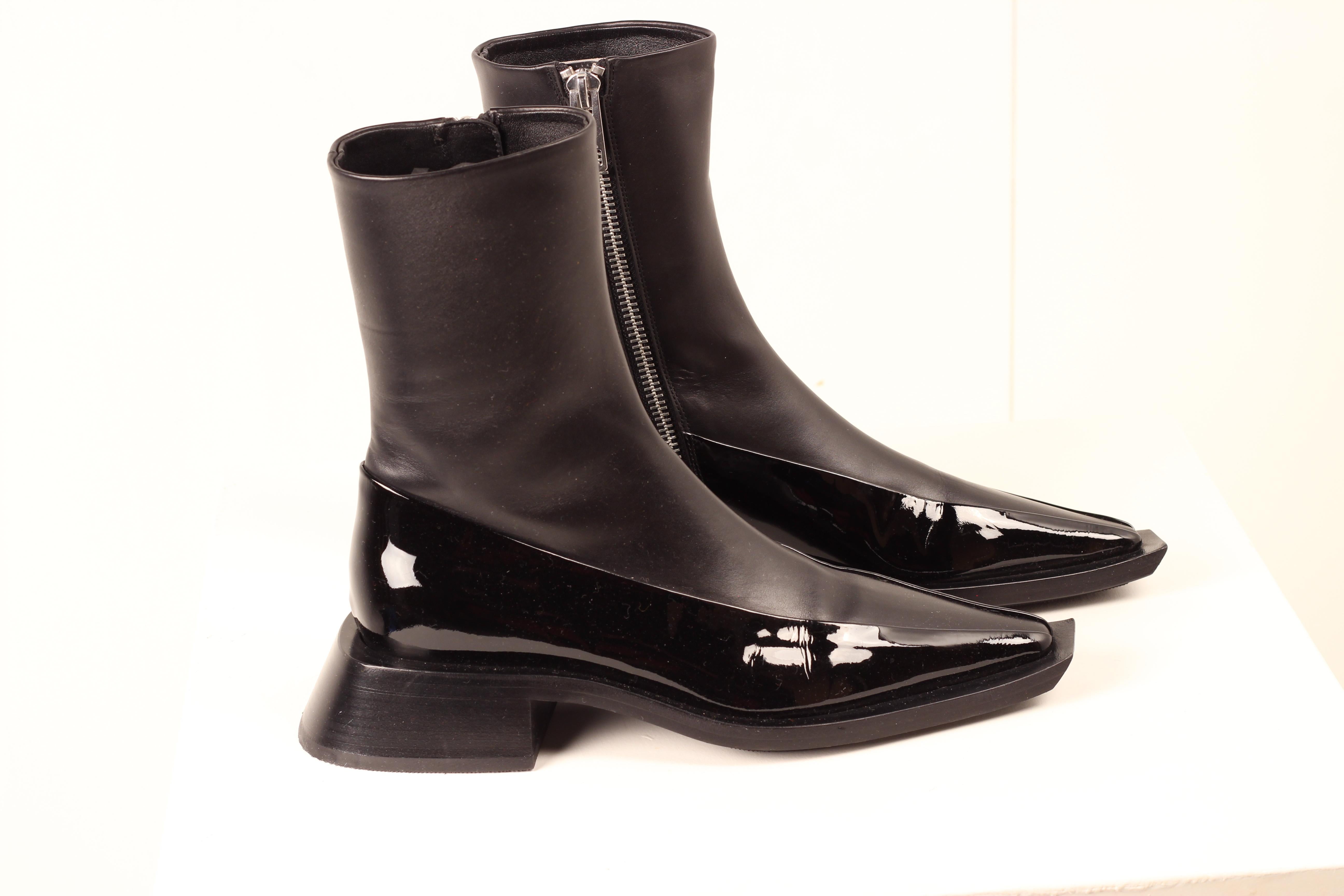 Mugler H&M Leather ankle boots size US 8.5 EUR 41 UK 7.5 Limited Edition NEW For Sale 10