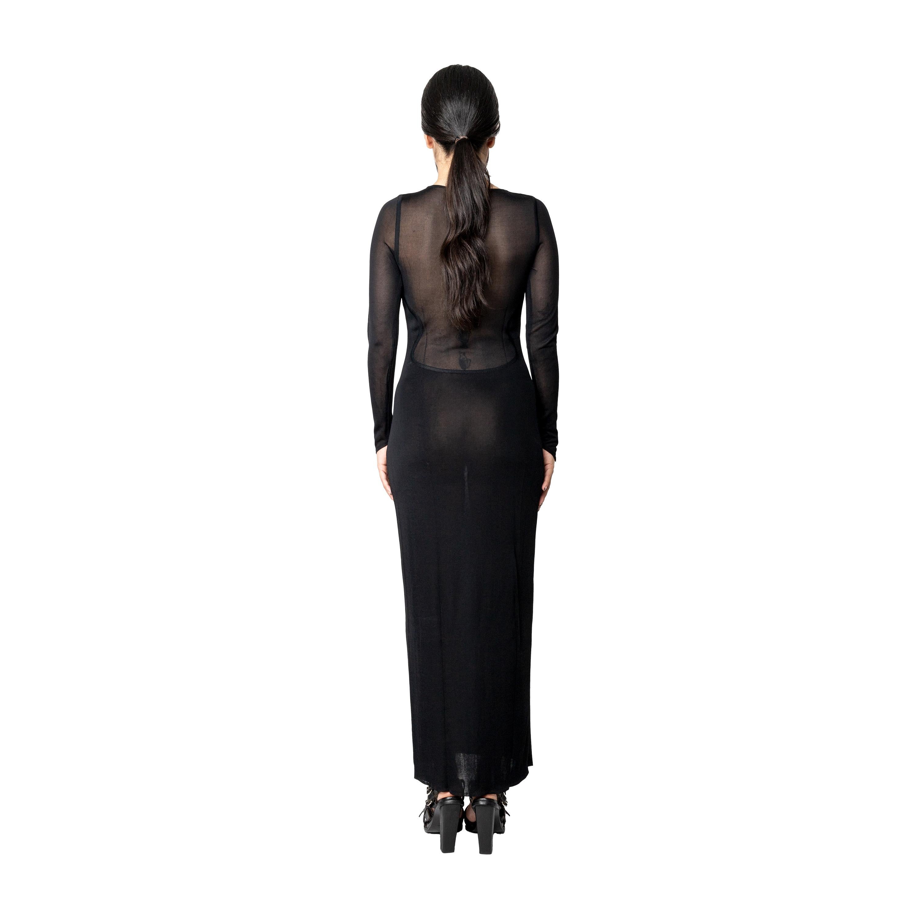 Mugler Mesh Long Dress - '90s In Excellent Condition For Sale In Milano, IT
