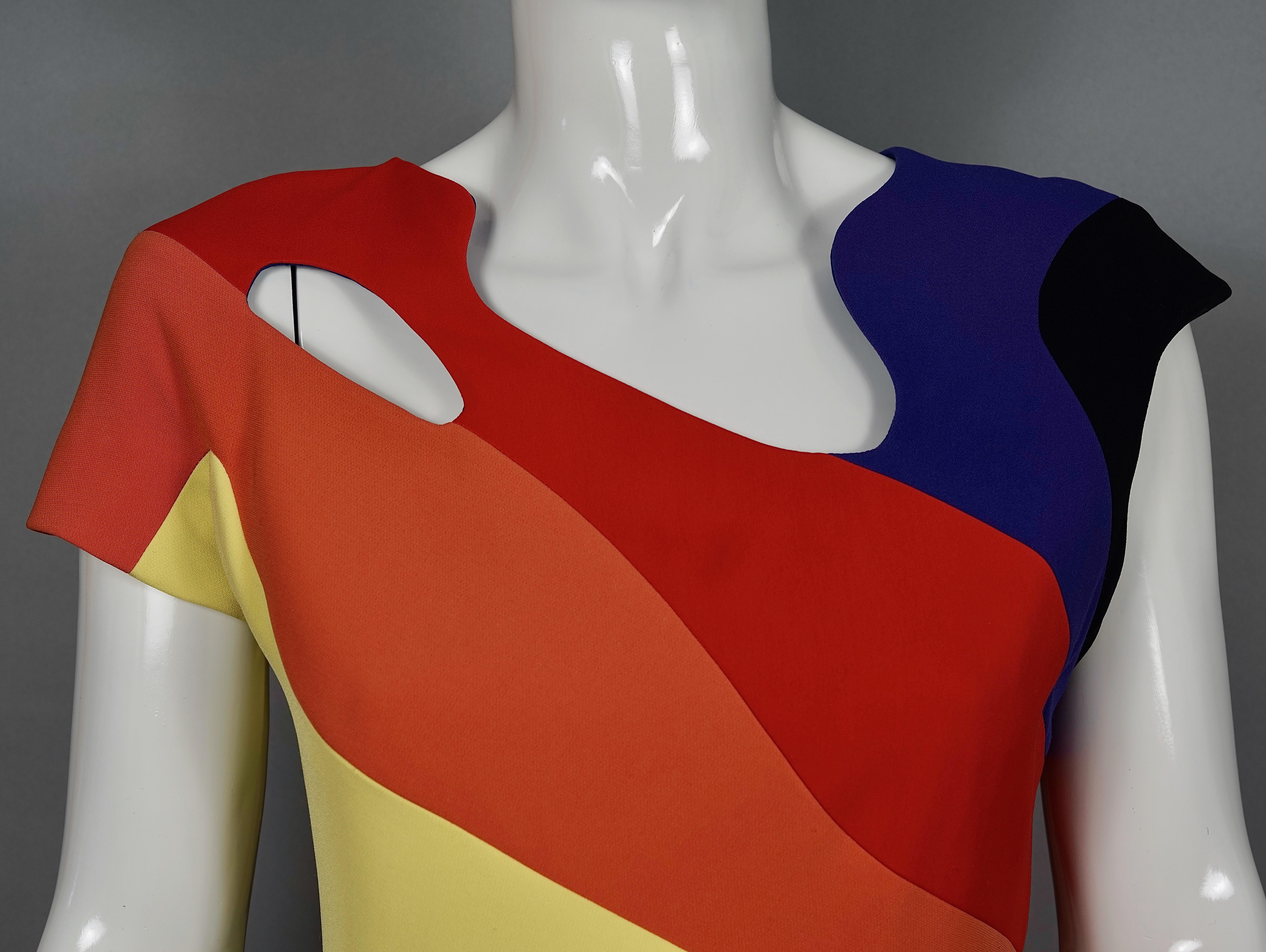 Women's MUGLER PARIS Rainbow Wave Cutout Asymmetric Dress