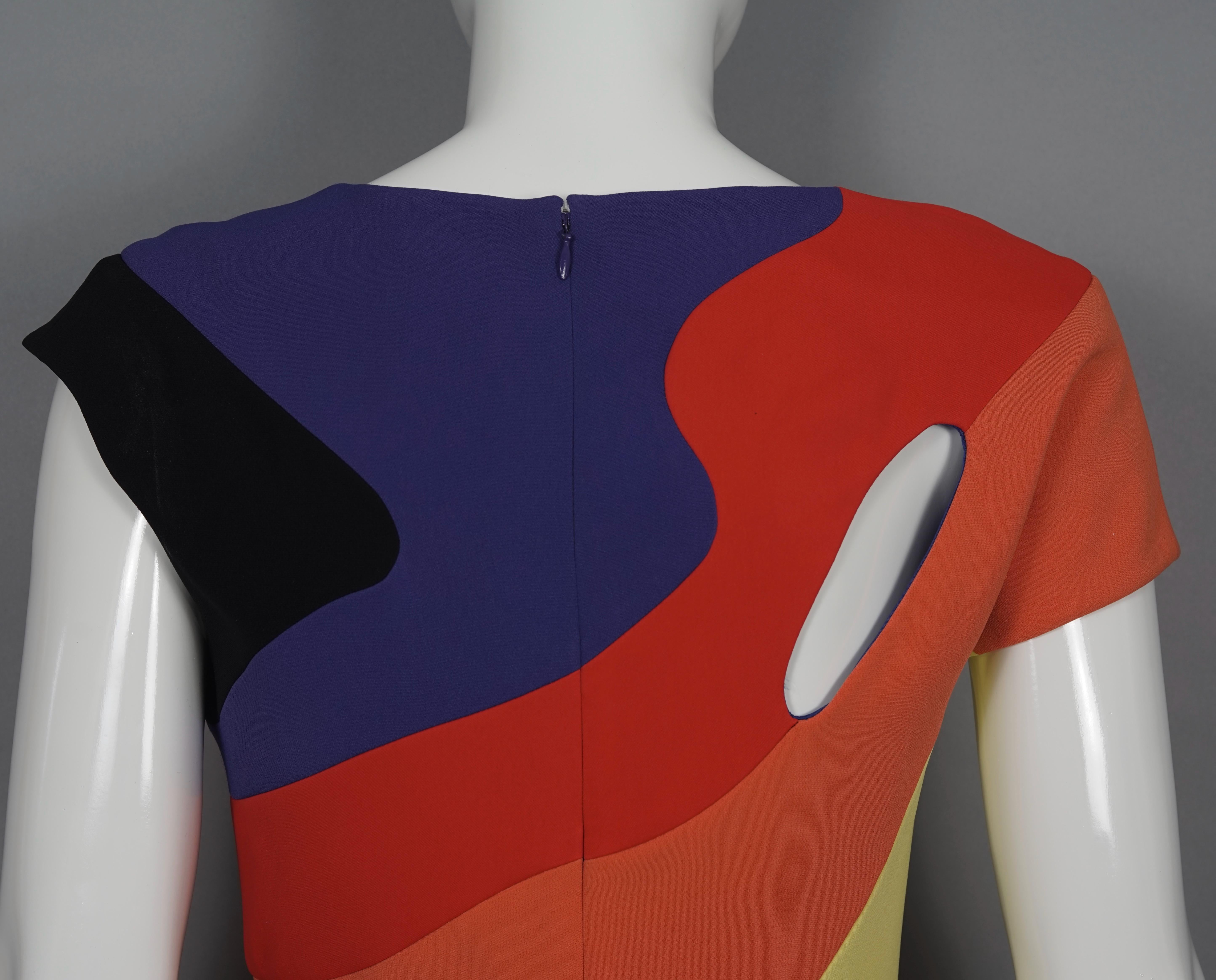 MUGLER PARIS Rainbow Wave Cutout Asymmetric Dress 1