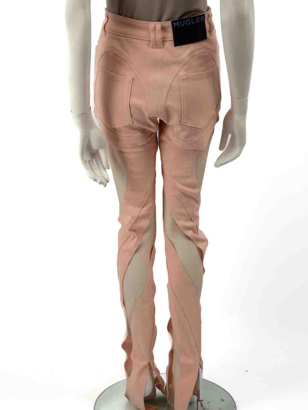 Mugler Pink Spiral Skinny Jeans Size M In Excellent Condition For Sale In London, GB