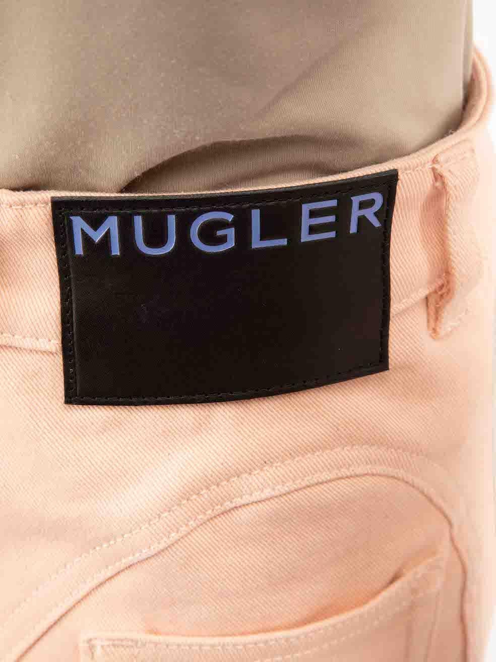 Women's Mugler Pink Spiral Skinny Jeans Size M For Sale
