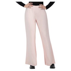 Mugler Pink Wide Leg Side Zip Trousers Size M