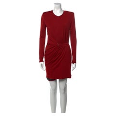 Mugler Rotes Rubin Bateau-Minikleid mit Ausschnitt (Medium I FR38)