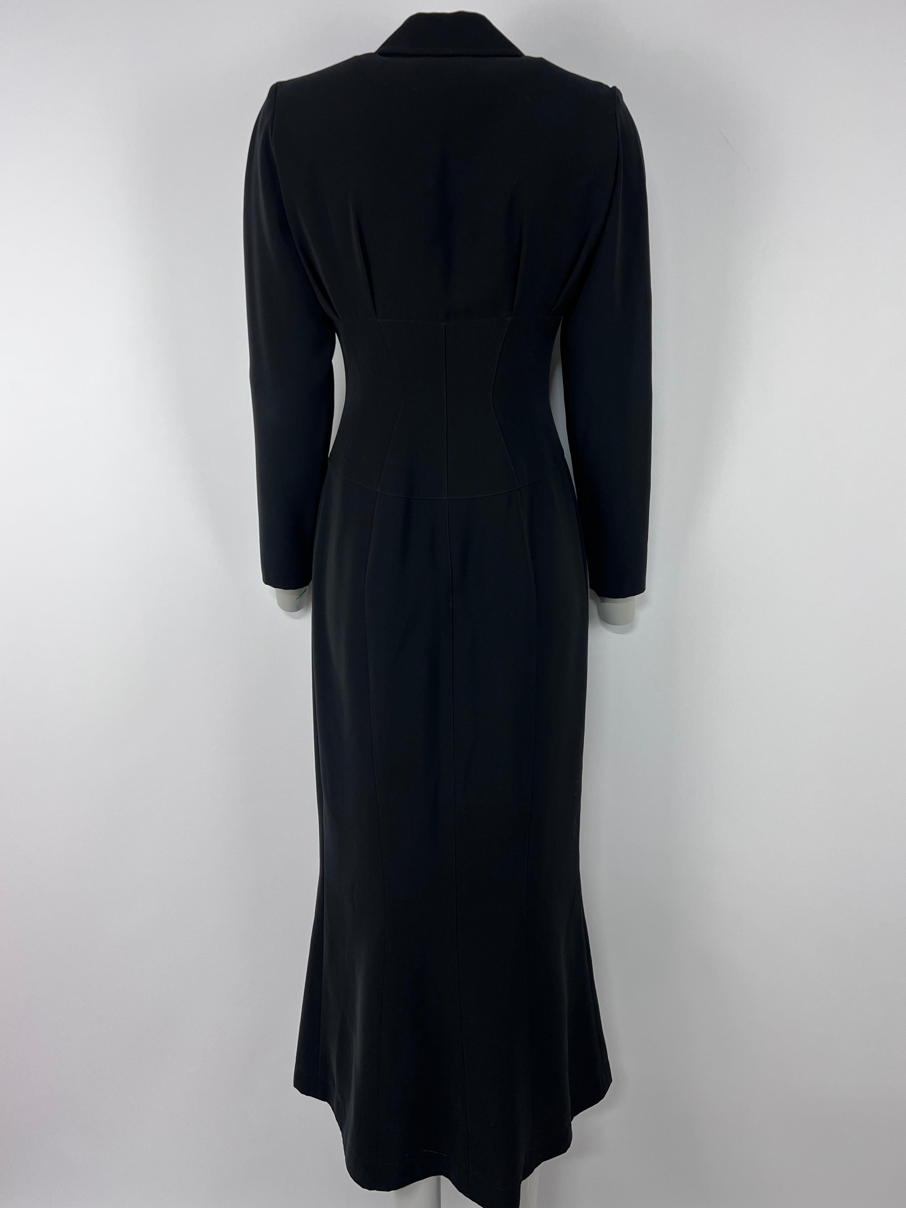 Noir MUGLER Robe longue, The S.S. France, taille S en vente