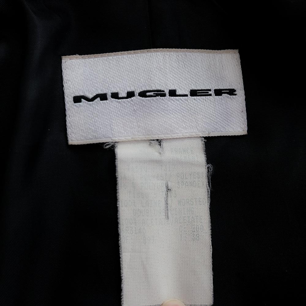 MUGLER Sculptural Black Jacket Faux Leather Top For Sale 3