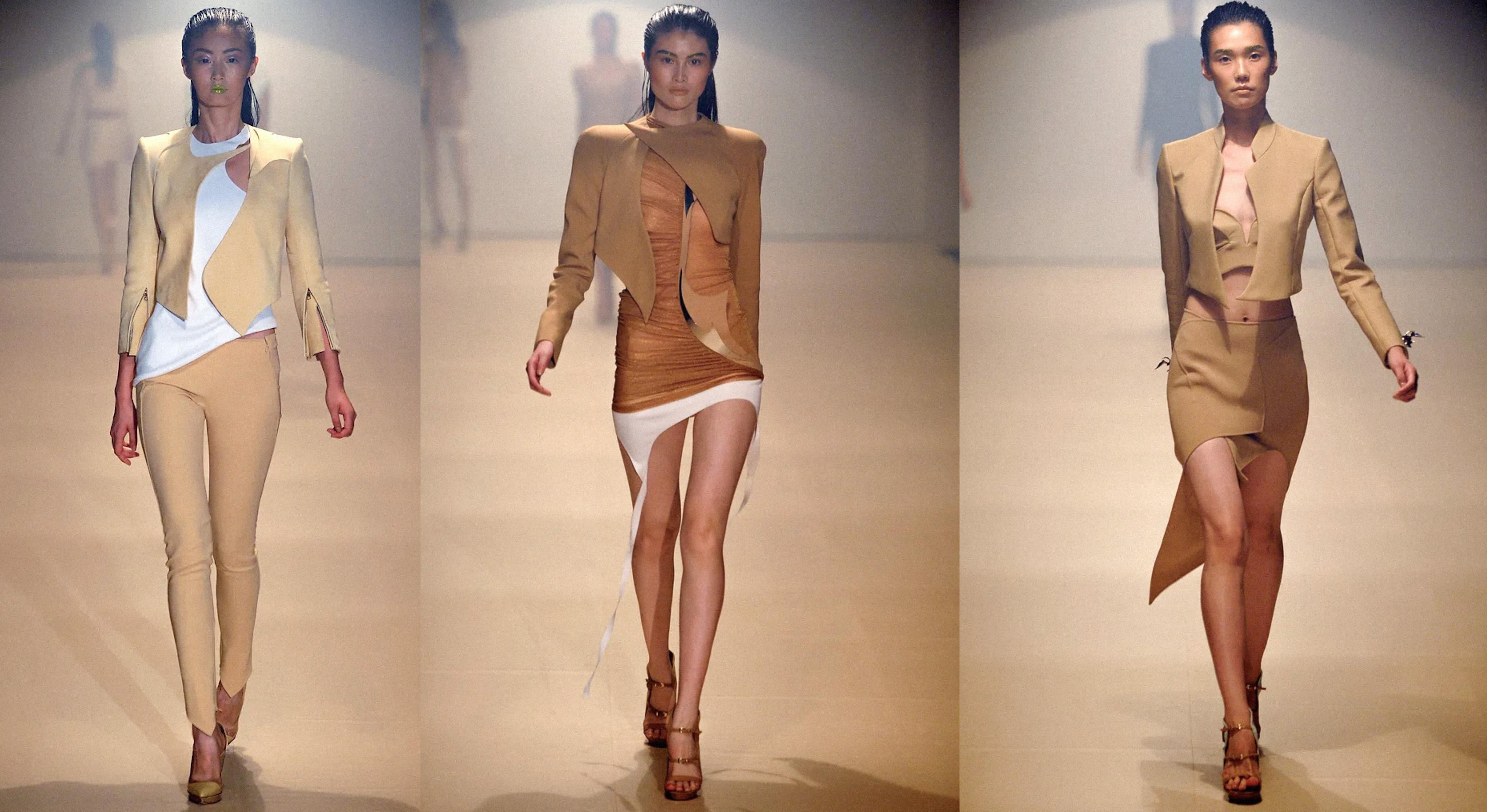 Beige MUGLER Giacca cropped con bolero scultoreo SS 2012 in vendita