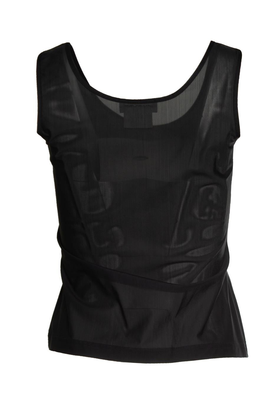 Black Mugler, Sheer top in black For Sale