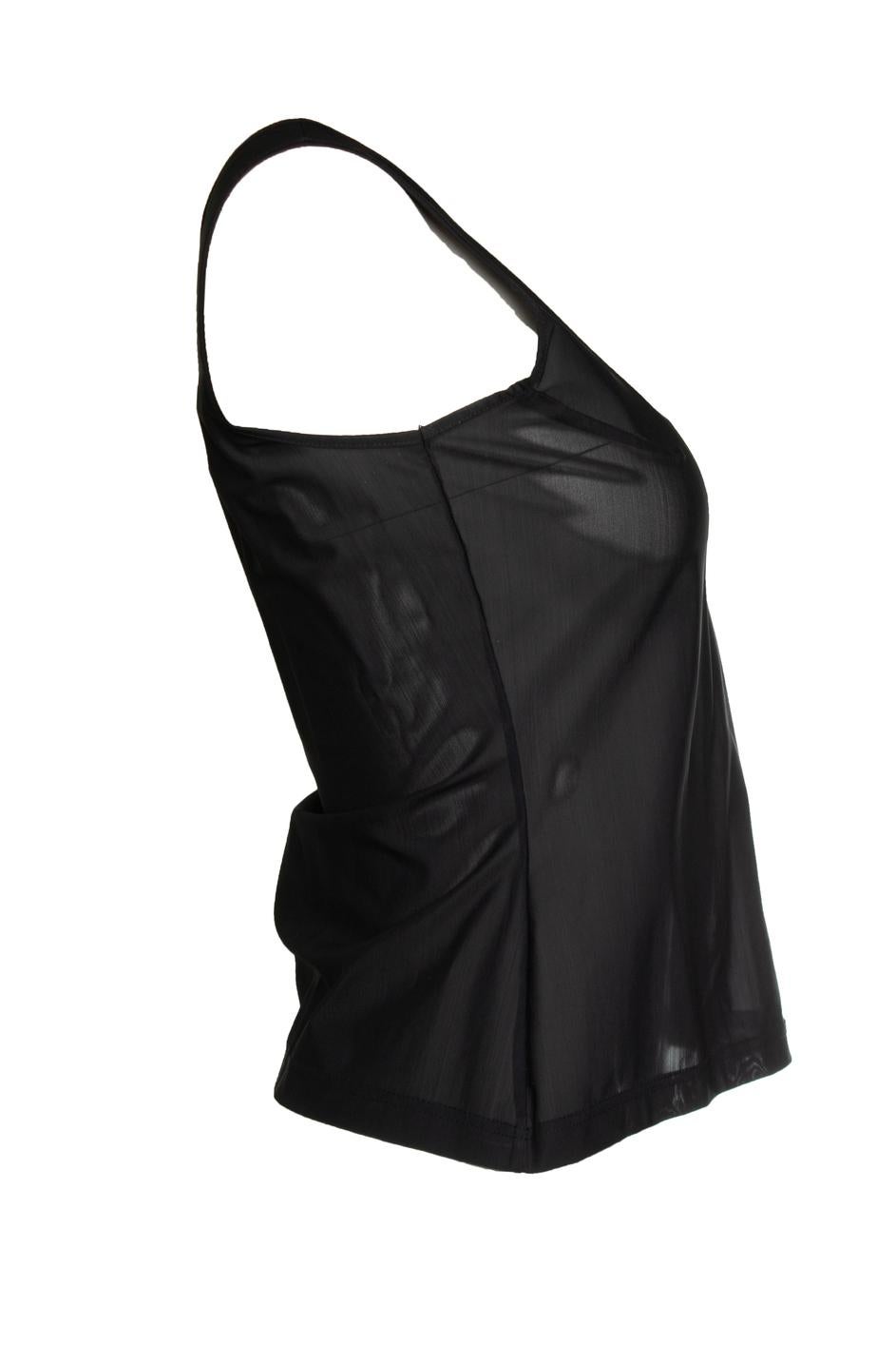 Mugler, Sheer top in black In Excellent Condition For Sale In AMSTERDAM, NL