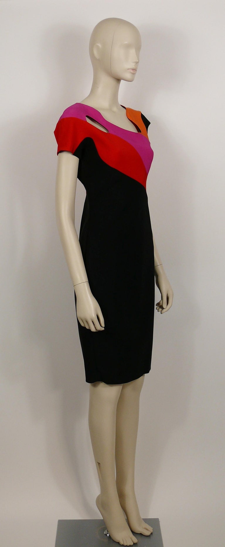 black rainbow dress Plus Size Don't Mesh With Me Cross Back Swim Dress main image 0