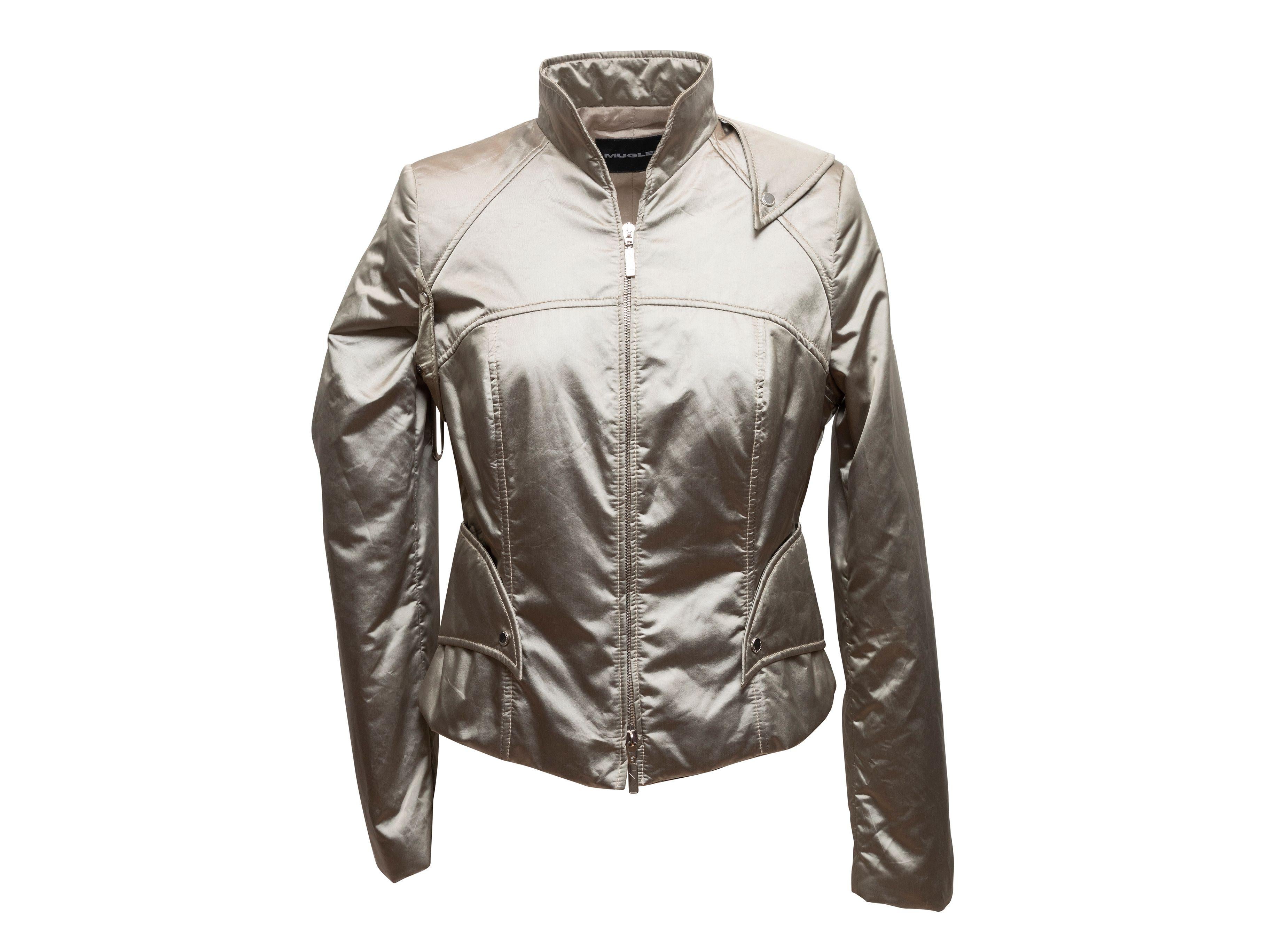 Women's Mugler Silver Nylon Jacket