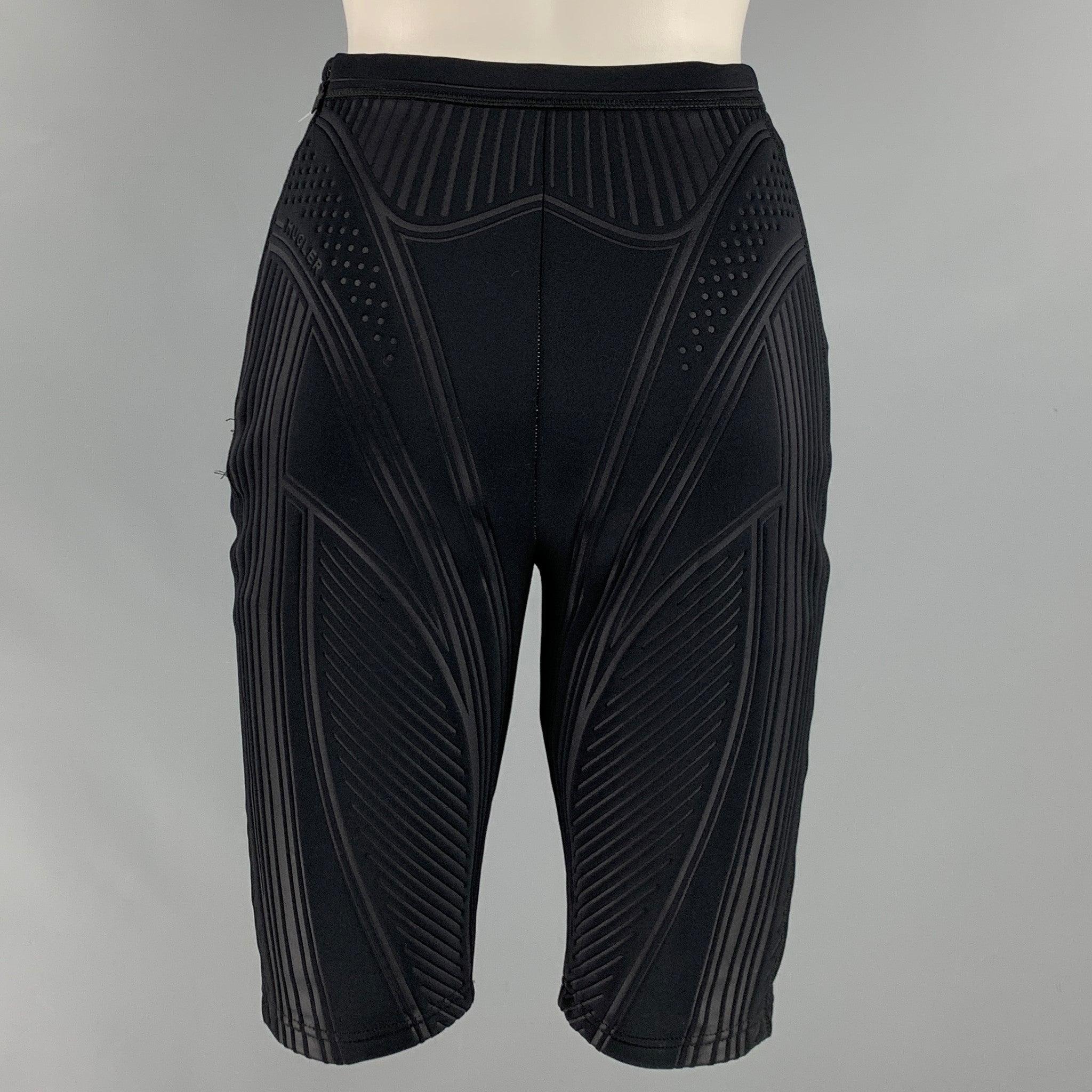 Women's MUGLER Size 4 Black Polyester Blend Elastic Waistband Shorts For Sale