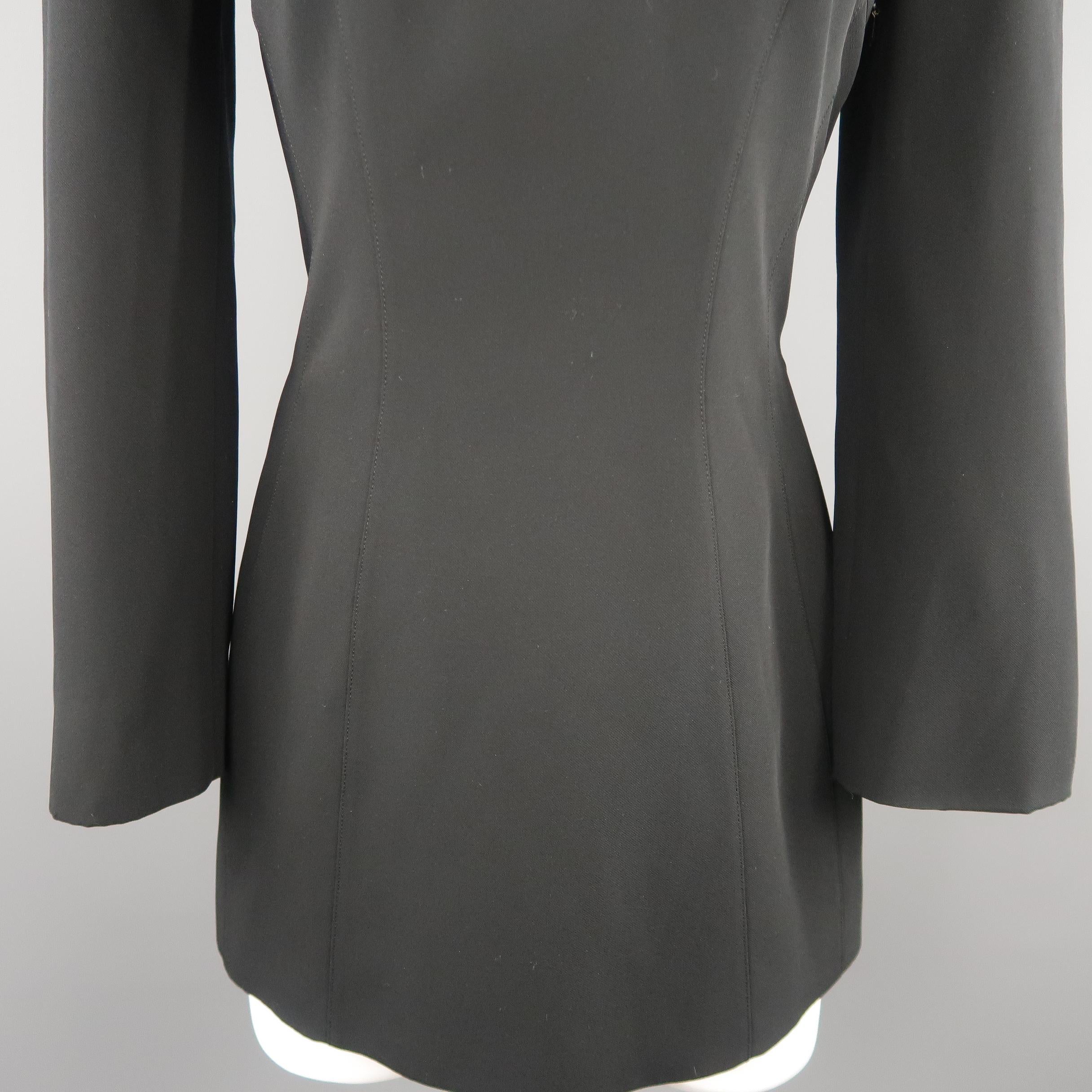 MUGLER Size 8 Snap Off Long Sleeve Mini Cocktail Dress In Excellent Condition In San Francisco, CA