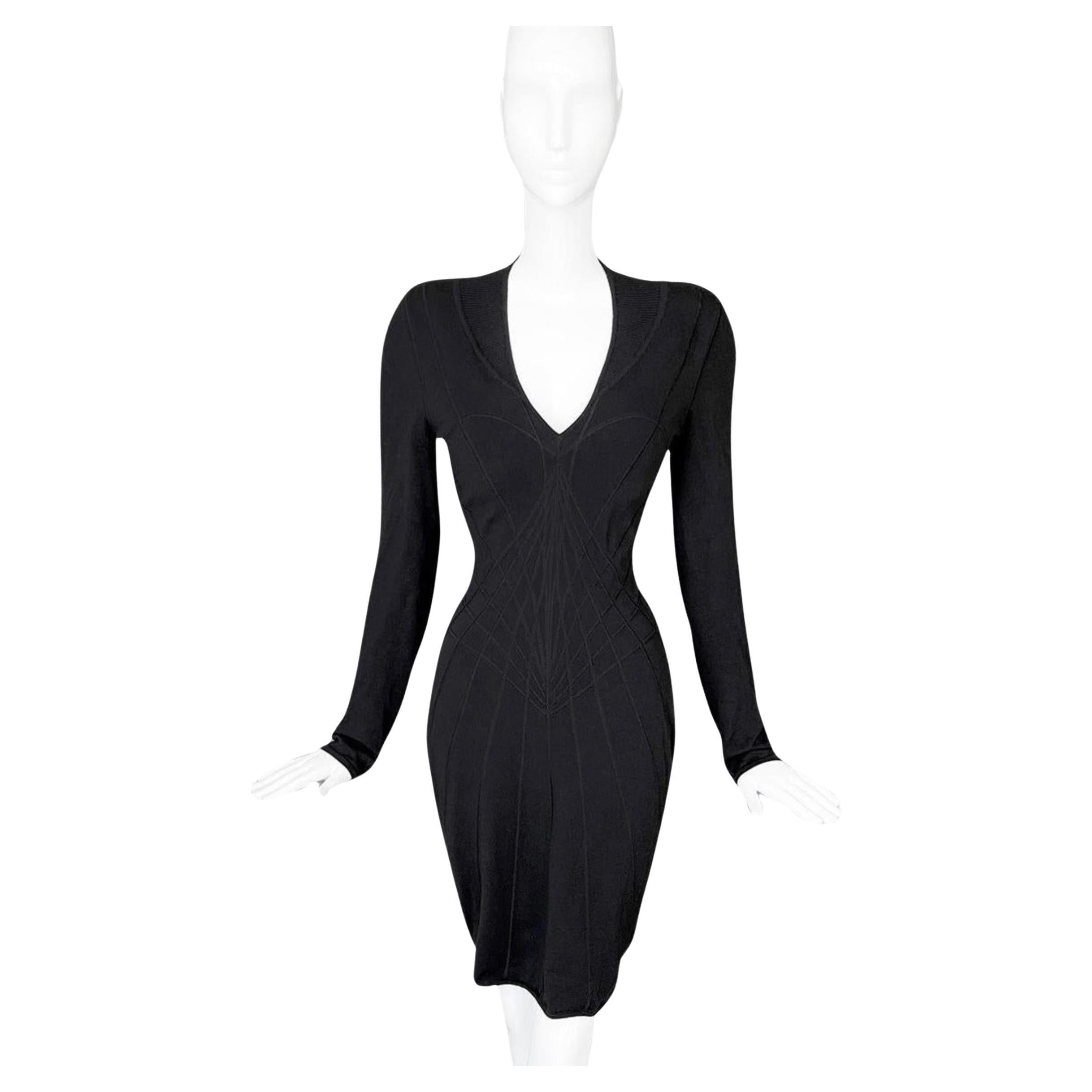 Mugler Vestido Araña FW 2001 Negro Versión RTW