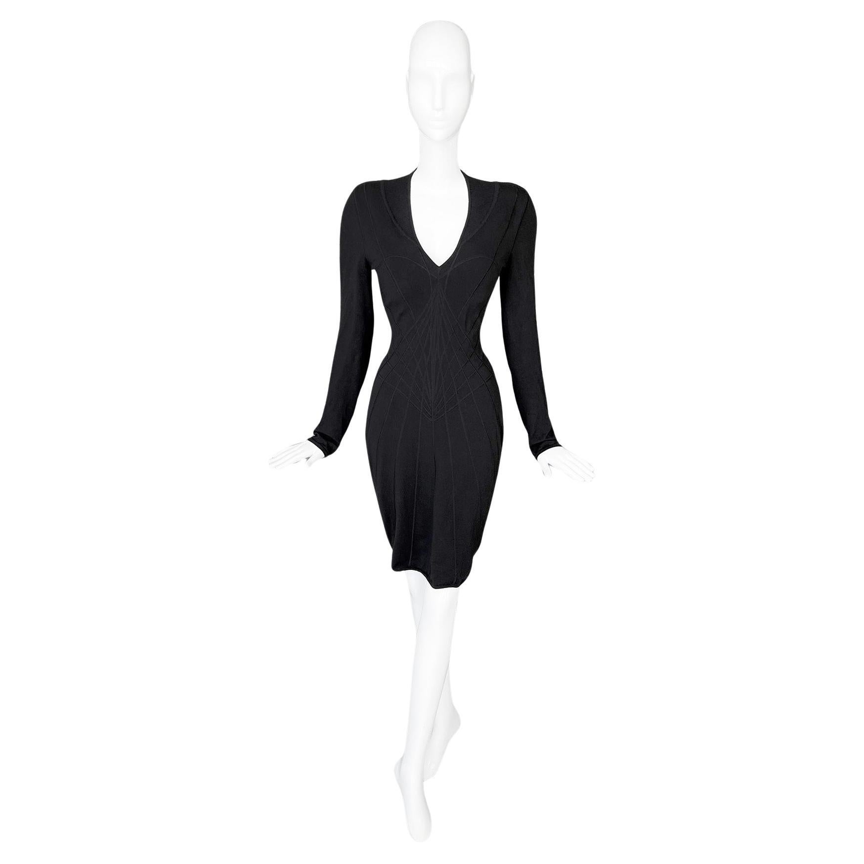 Mugler Spider Dress FW 2001 Black RTW Version For Sale