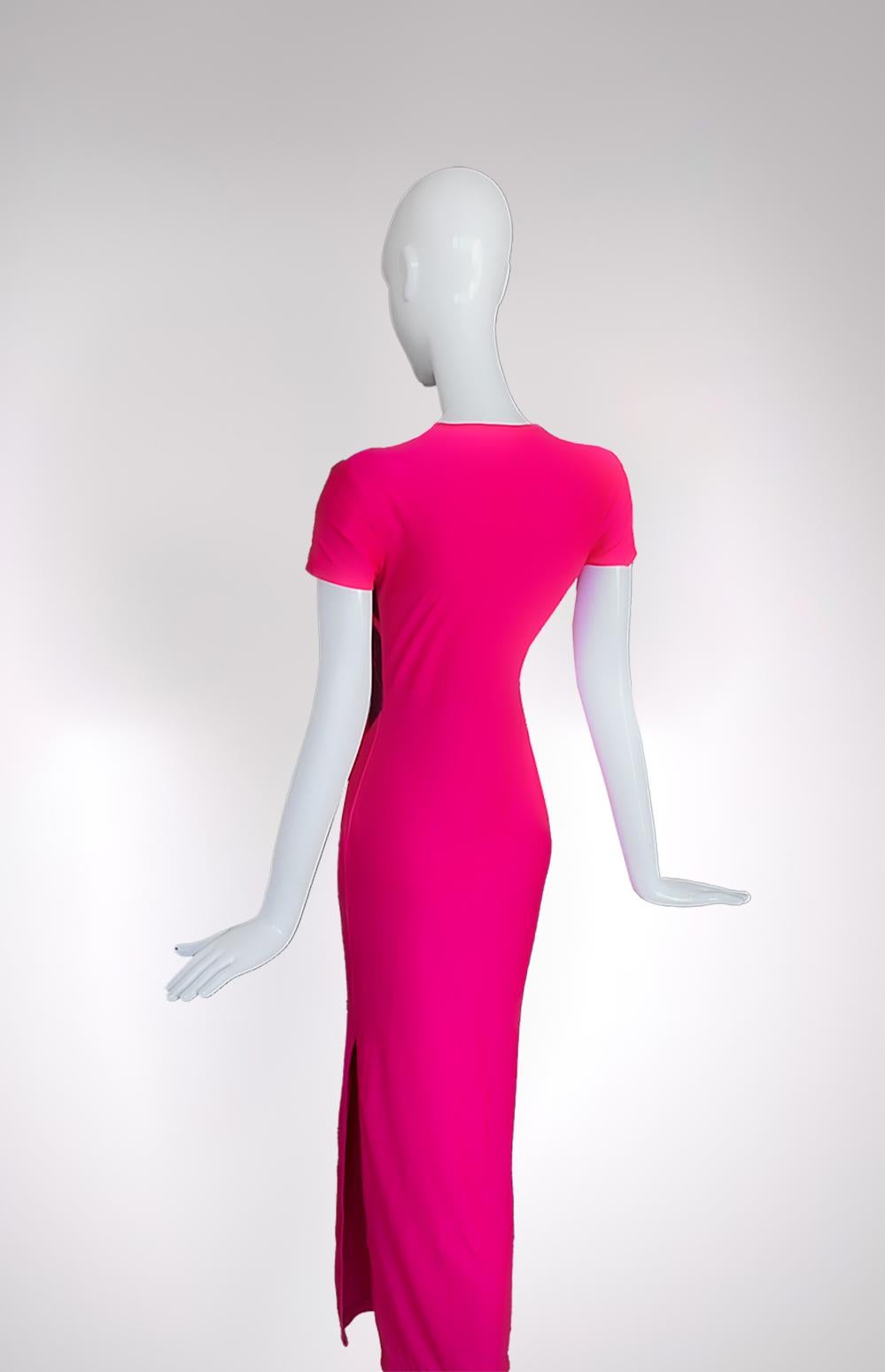 Women's MUGLER SS 2000 Beautiful Dress Evening Gown Skeleton Leaf Print For Sale