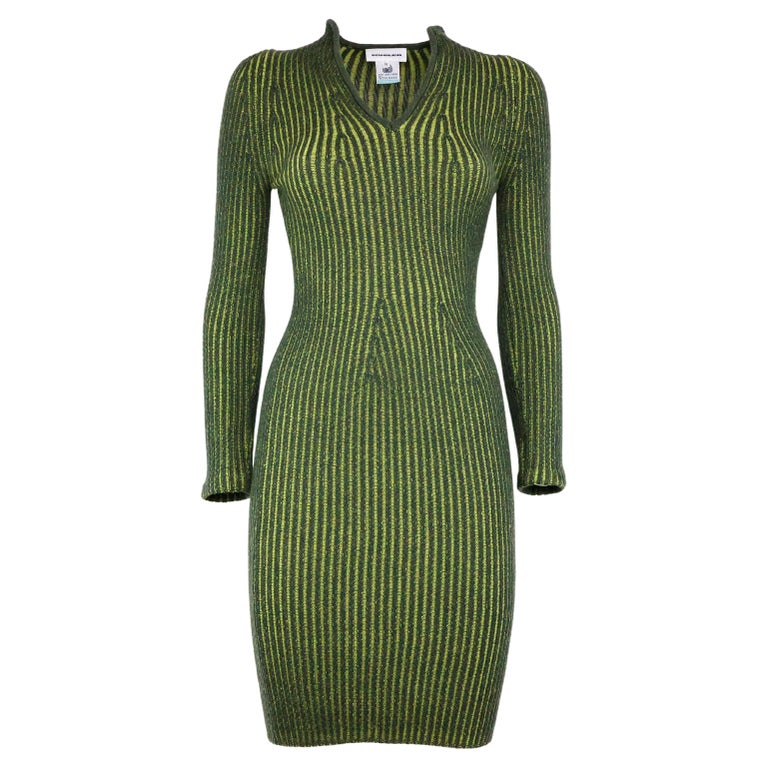 green emerald velvet dress Thierry Mugler Lime Linen Dress main image 1