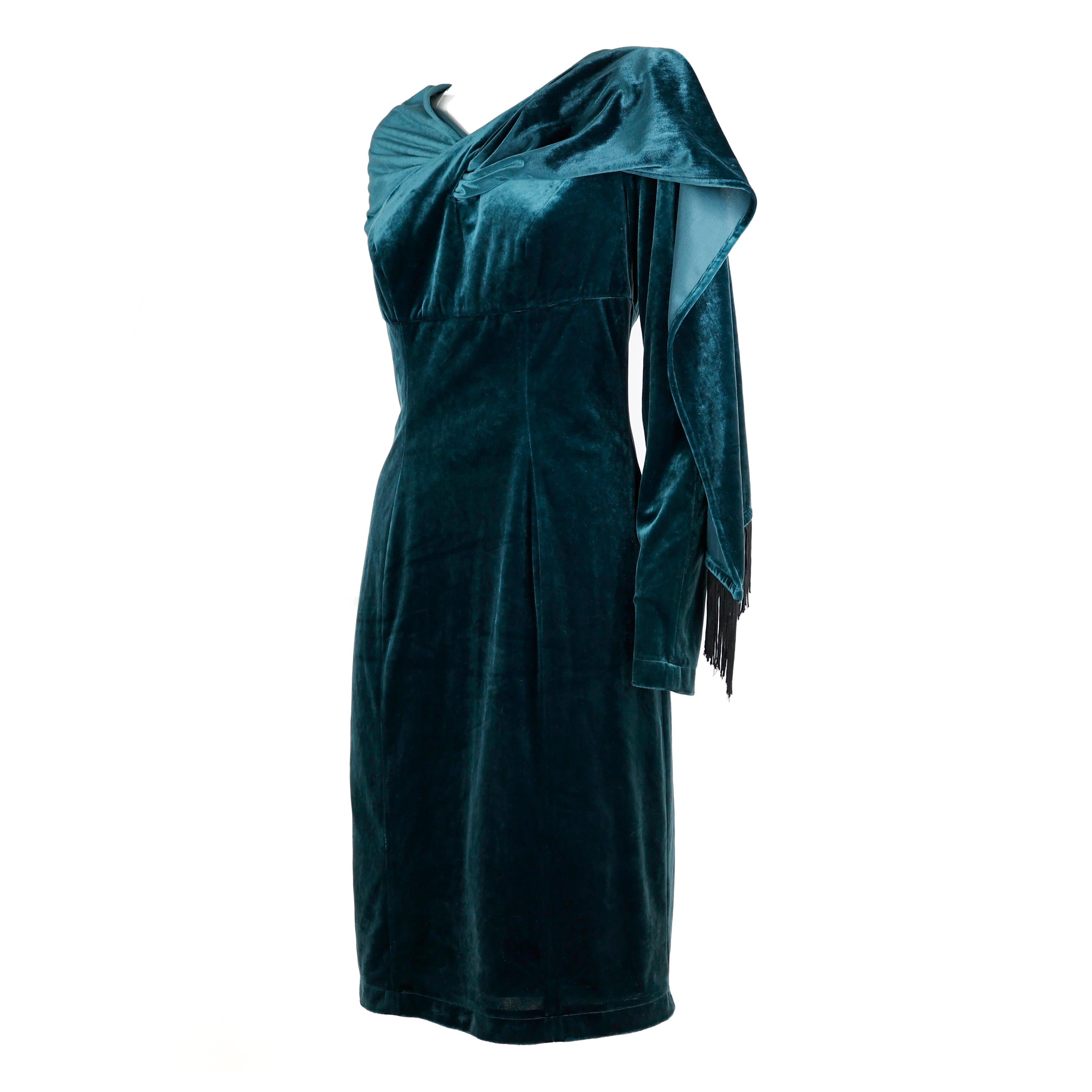 Vestido de terciopelo Mugler Negro en venta