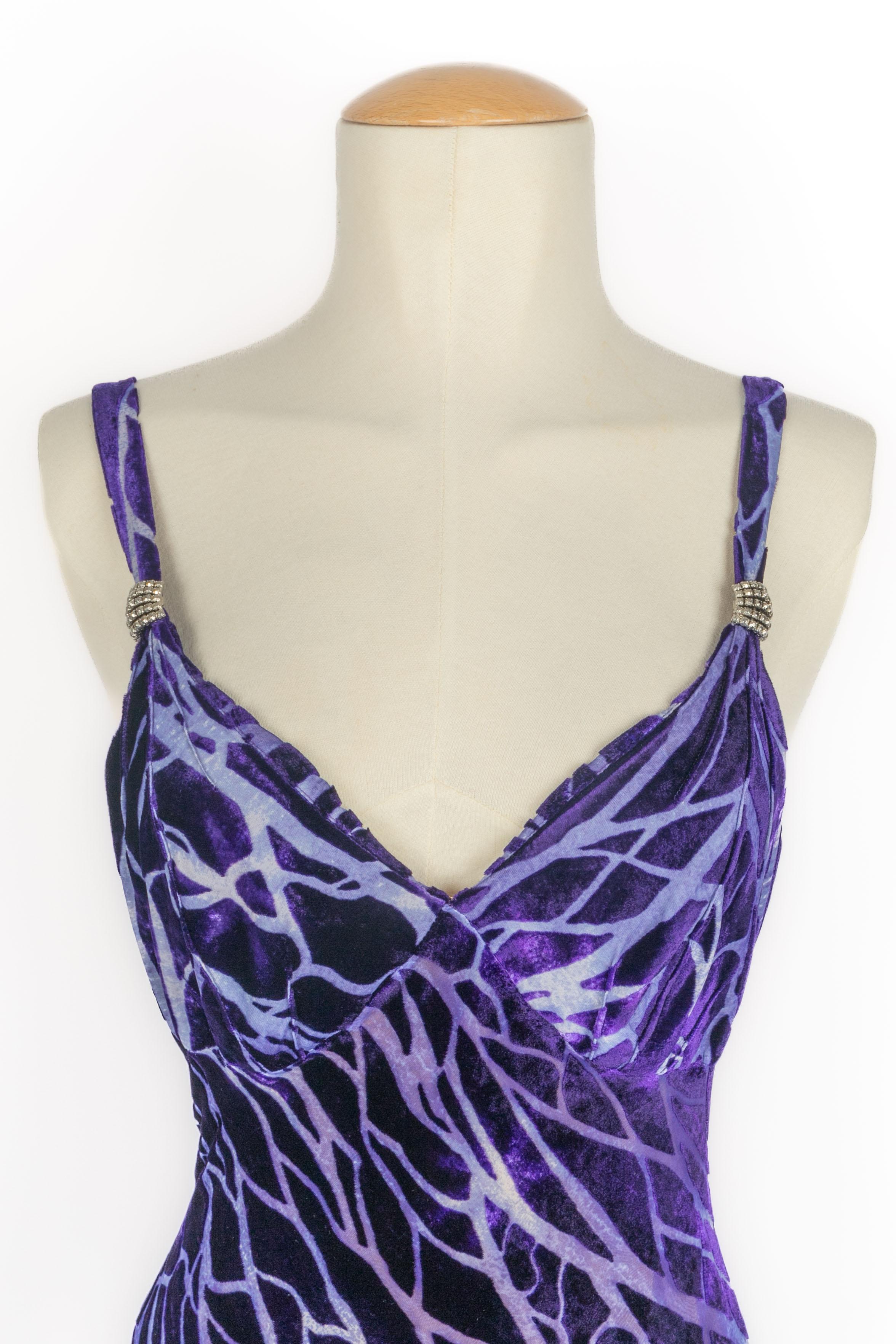 Mugler Samtkleid (Grau) im Angebot