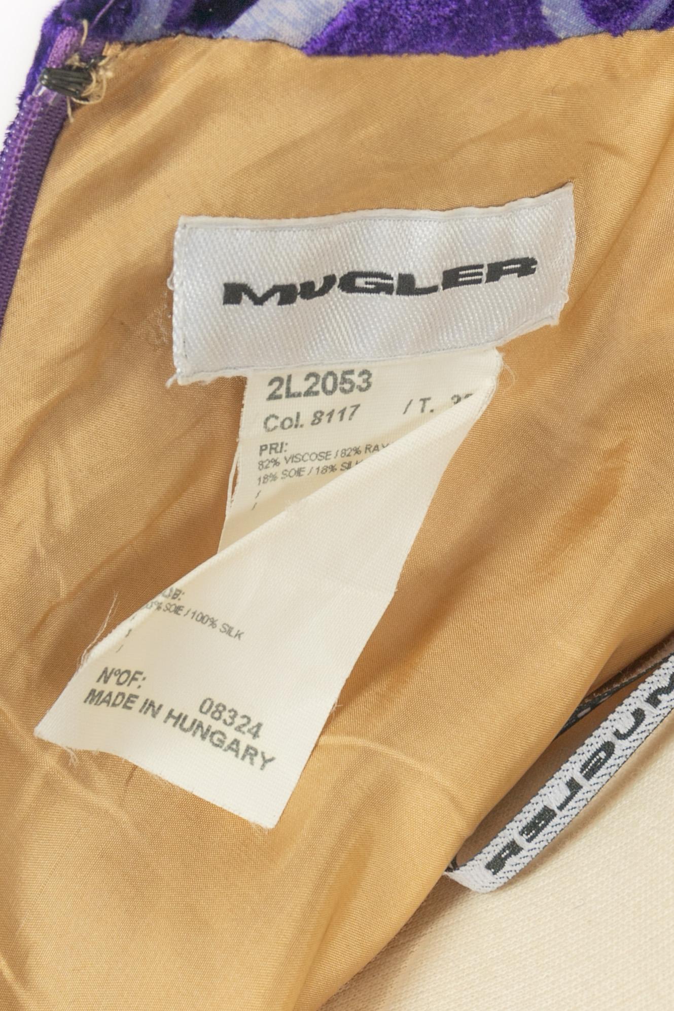 Mugler Samtkleid im Angebot 4