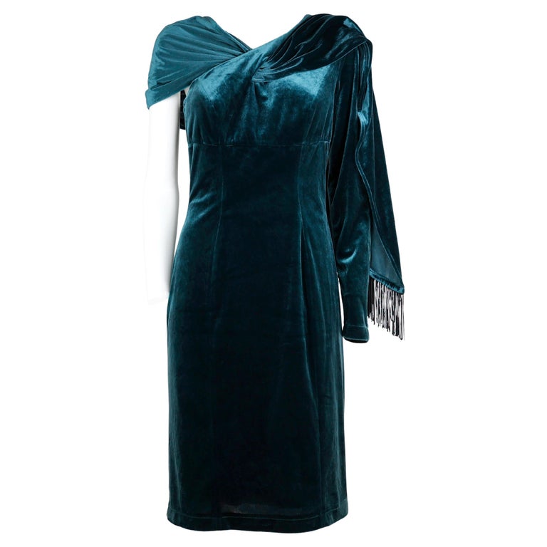 Mugler Velvet Dress For Sale at 1stDibs