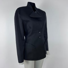 MUGLER Veste en coton noir circa 1990, Made in France, taille S