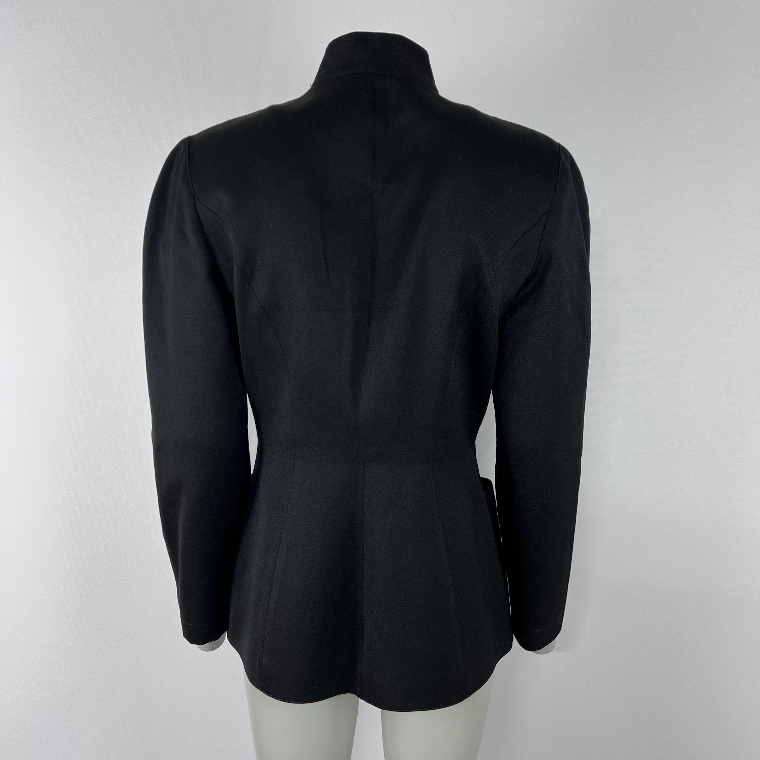 Noir MUGLER Veste en coton noir circa 1990, Made in France, taille S en vente