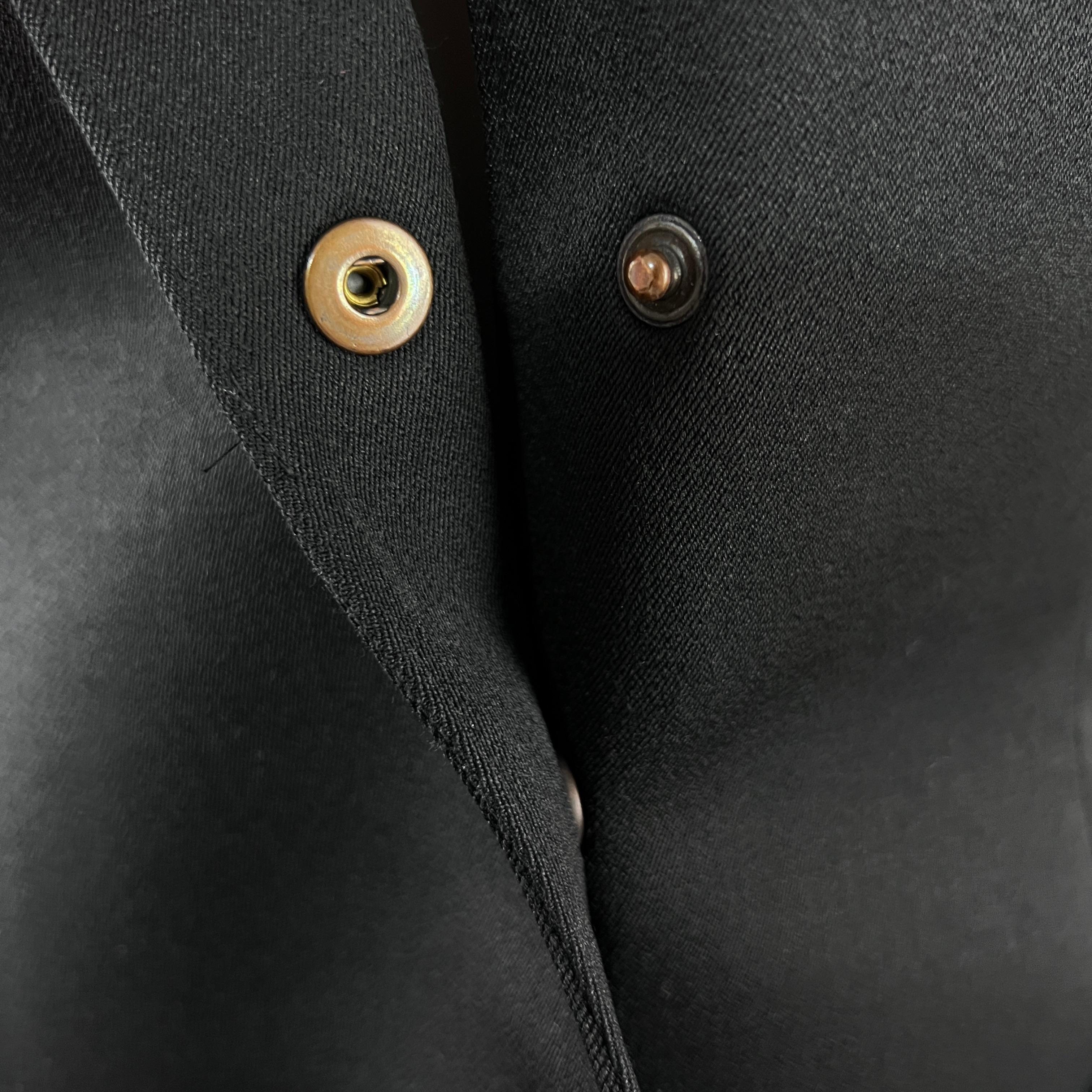 MUGLER Veste en coton noir circa 1990, Made in France, taille S en vente 2