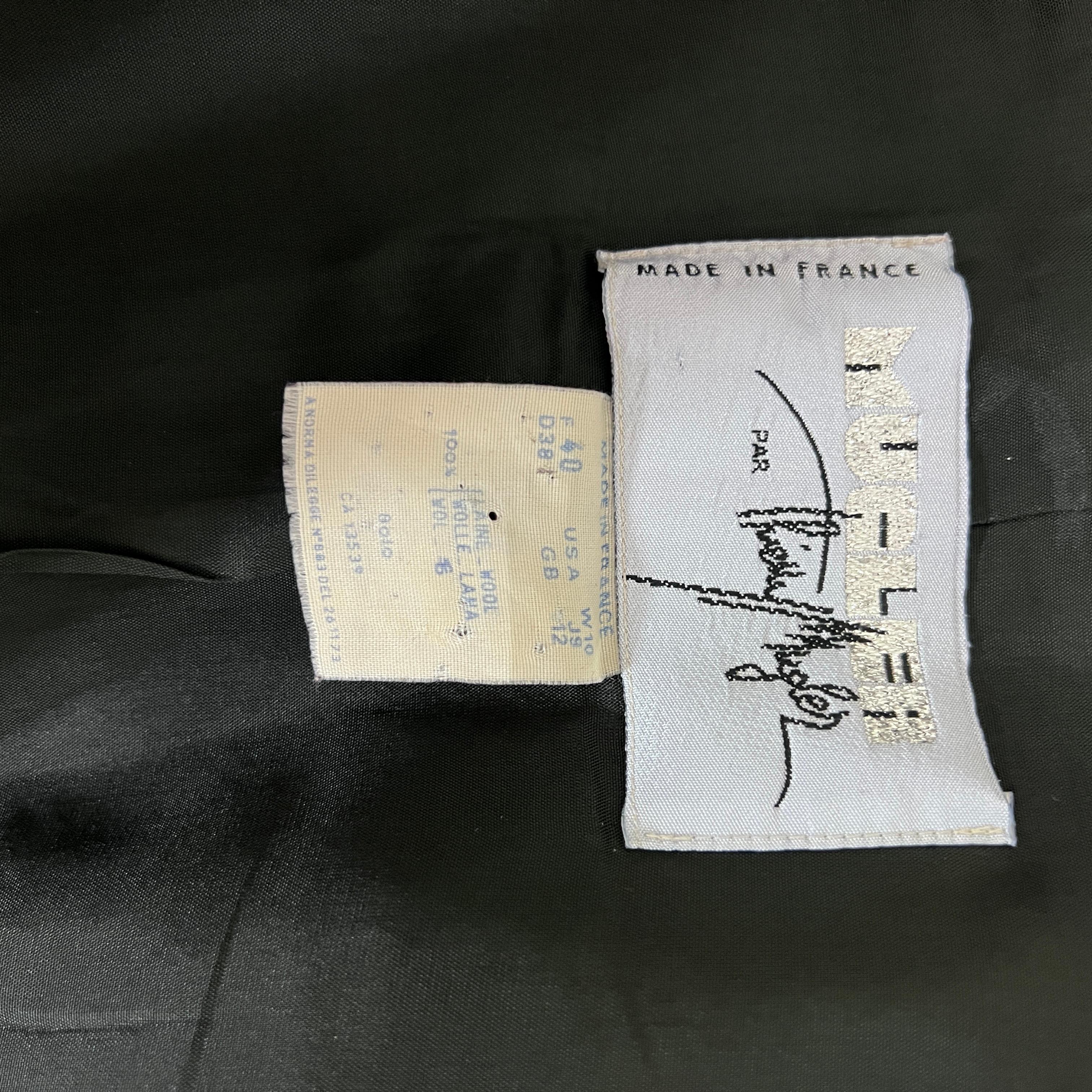 MUGLER Veste en coton noir circa 1990, Made in France, taille S en vente 3