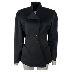 MUGLER Veste en coton noir circa 1990, Made in France, taille S