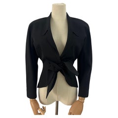 MUGLER Veste en coton noir circa 1990, Made in France, taille S