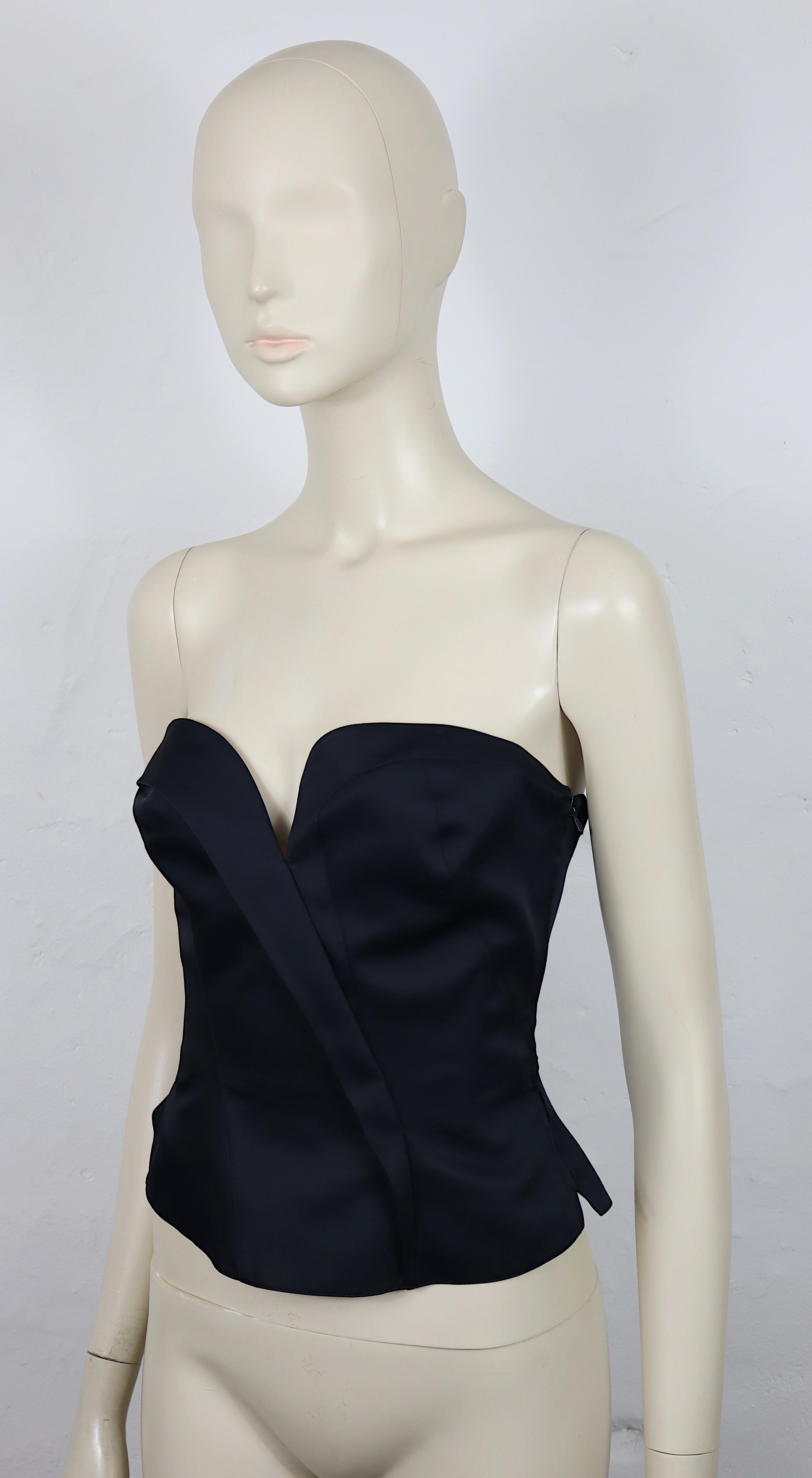 MUGLER Vintage Schwarzes Bustier-Korsett Damen im Angebot