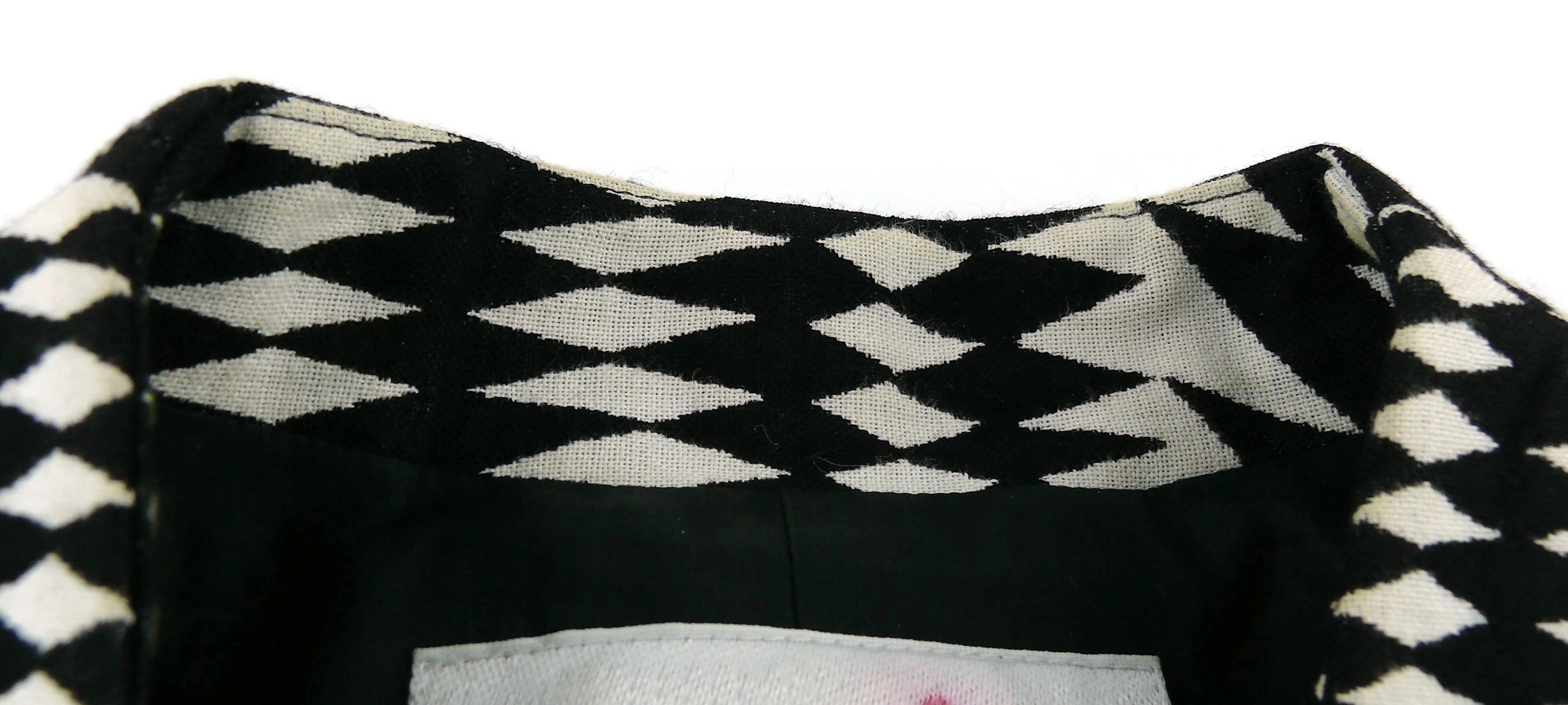 Women's Mugler Vintage Black & White Kinetic Print Supple Jacket