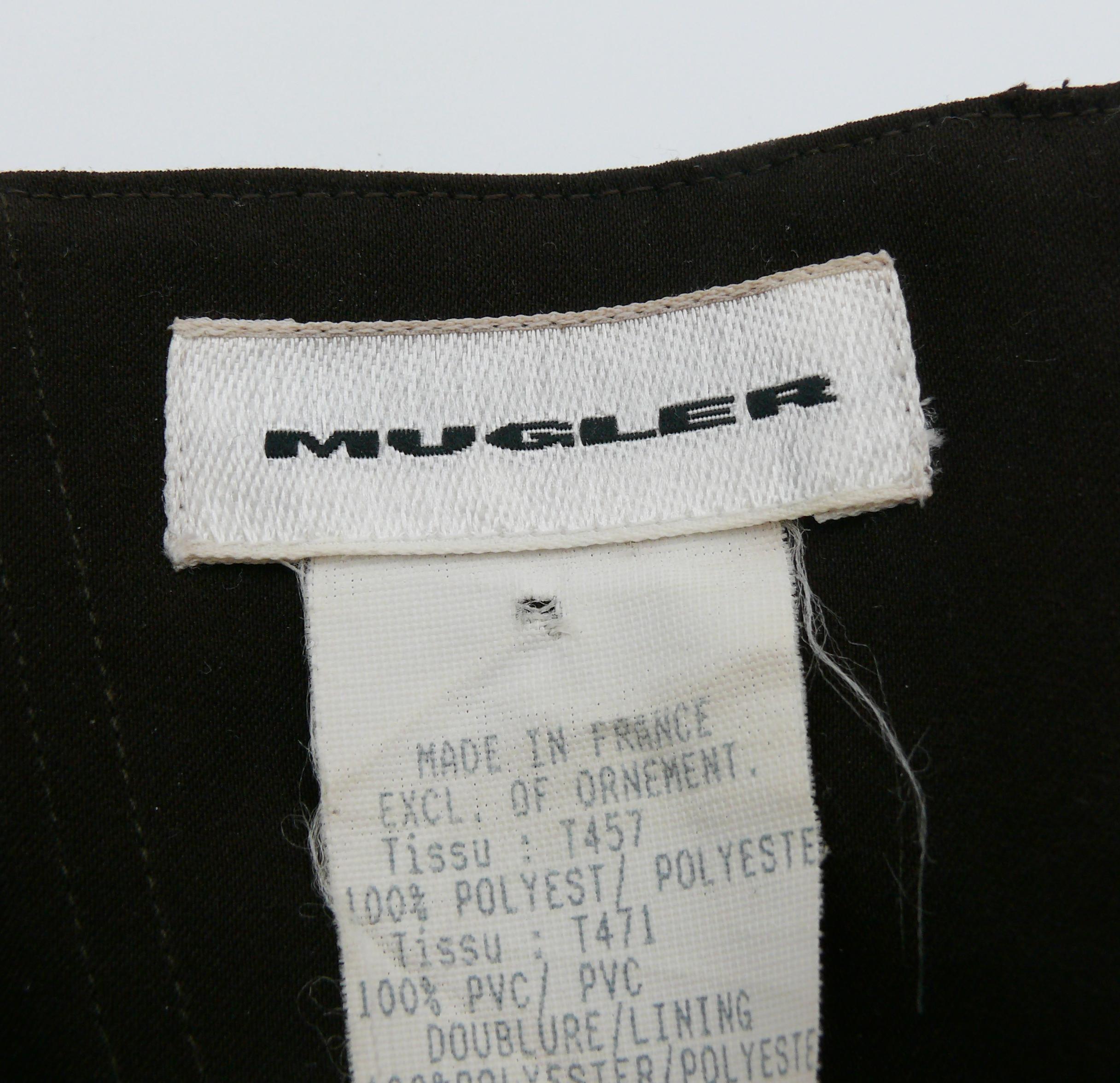 Mugler Vintage Brauner Halterneck Rückenfrei mit PVC-Details im Angebot 1