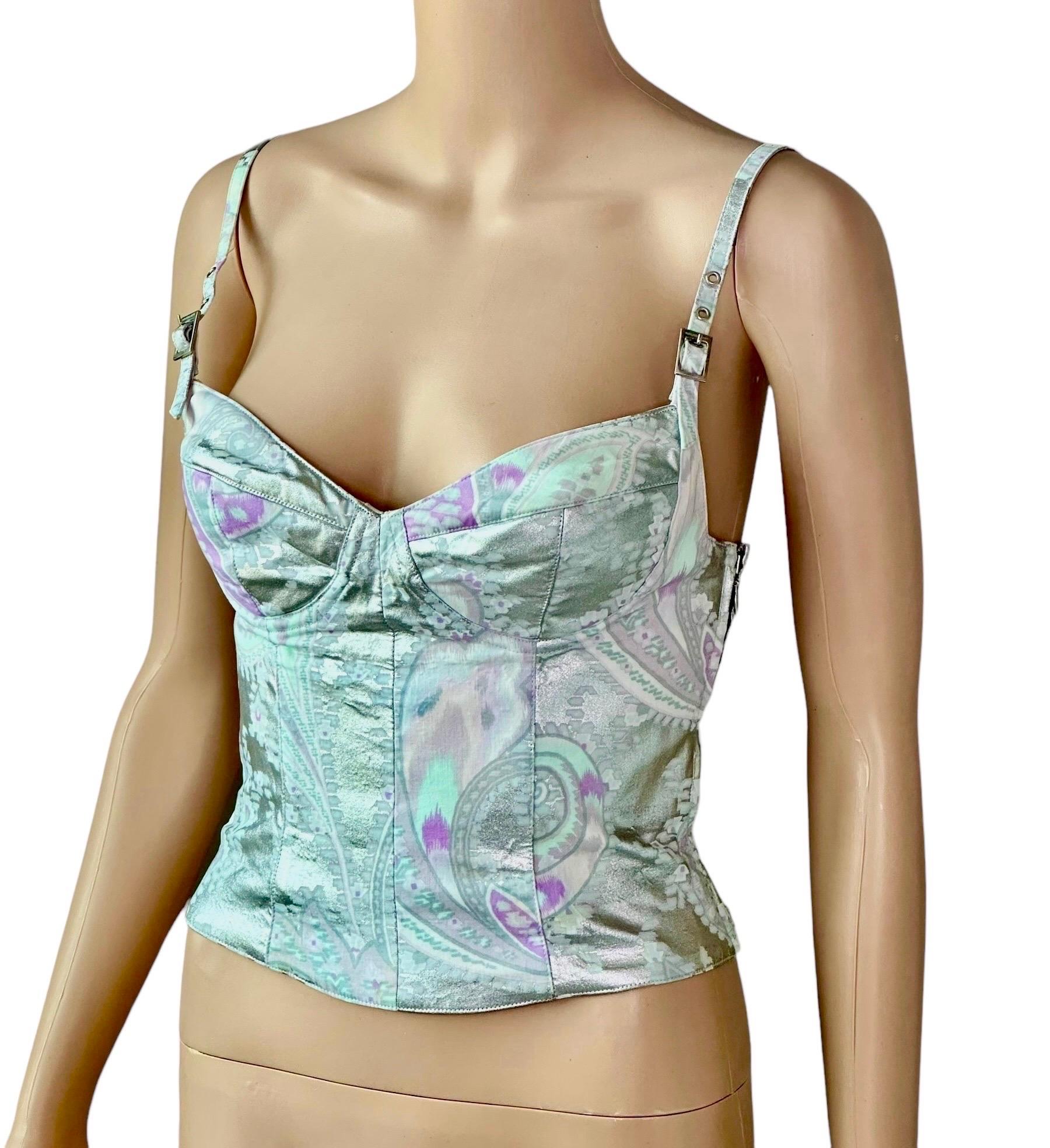 Mugler Vintage c. 2002 Bustier Korsett Metallic Crop Top im Angebot 5