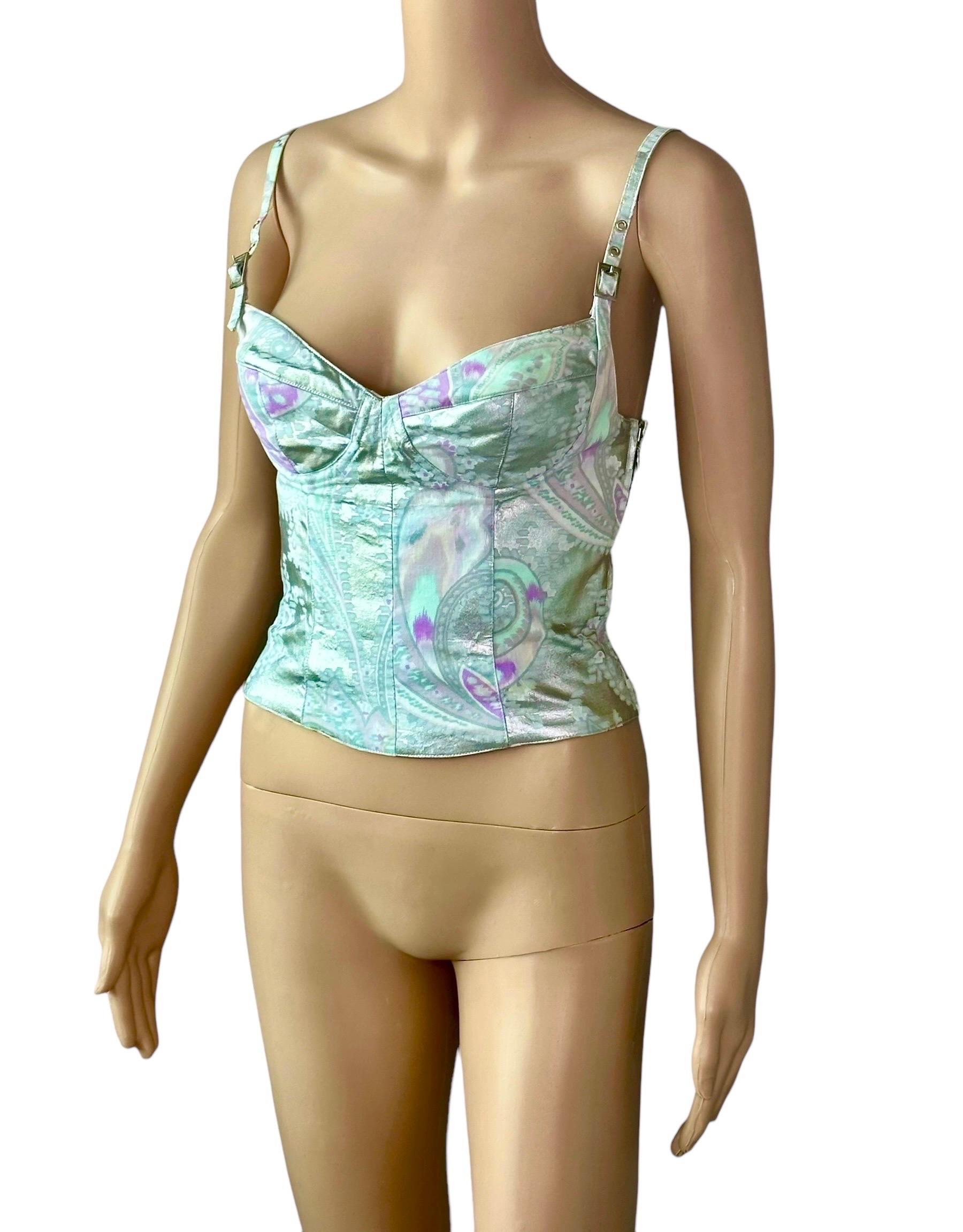 Mugler Vintage c. 2002 Bustier Korsett Metallic Crop Top im Angebot 6