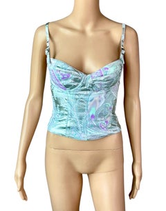 Mugler Vintage c. 2002 Bustier Corset Metallic Crop Top
